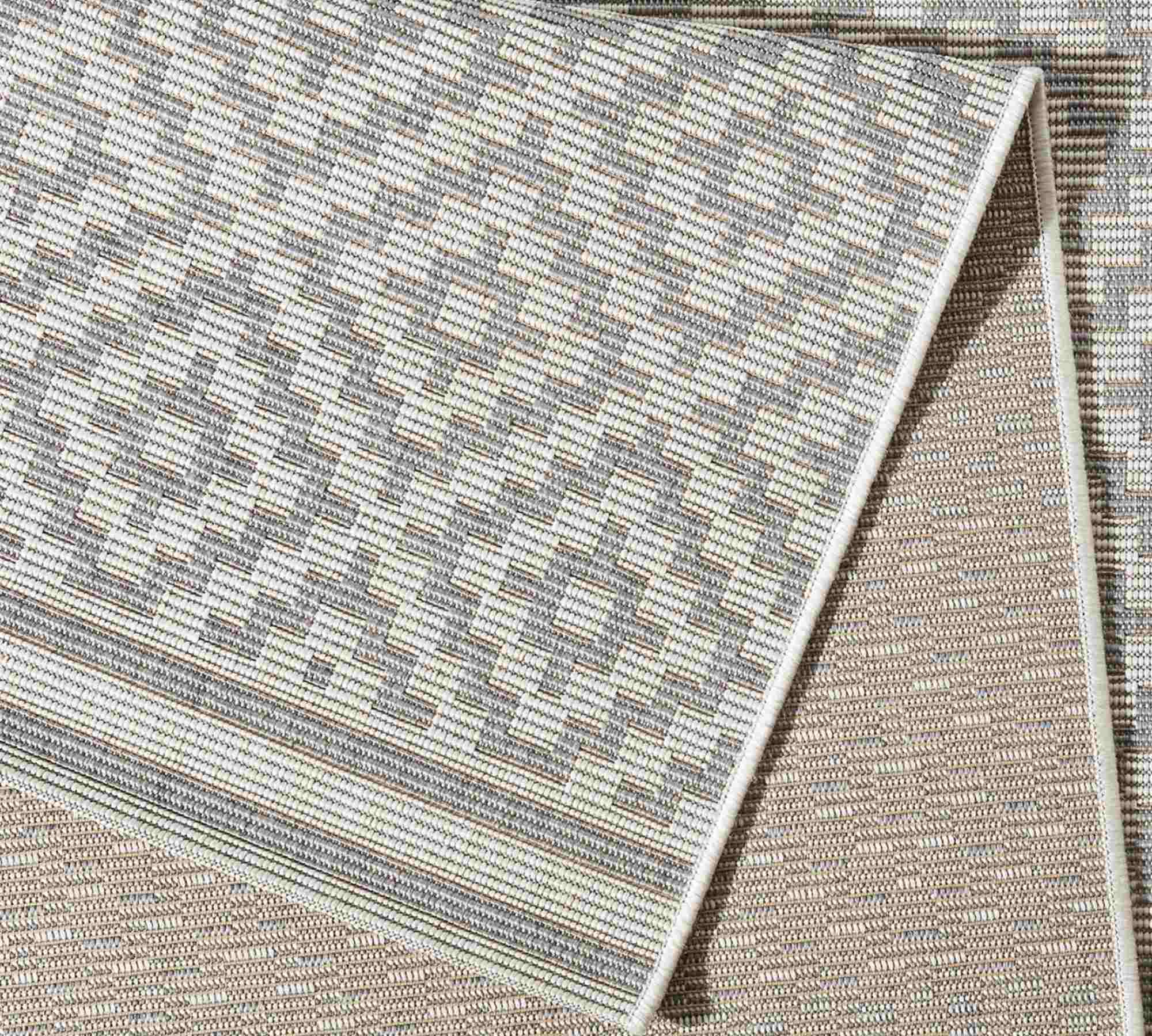 Indoor/Outdoor rug diamond synthetic fiber grey / white 80 x 150 cm