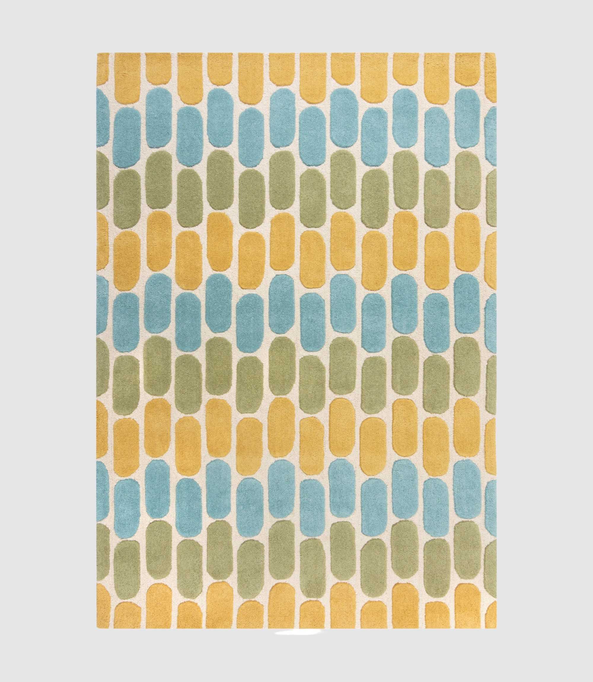 Wollteppich Fossil Grün 120 x 170 cm