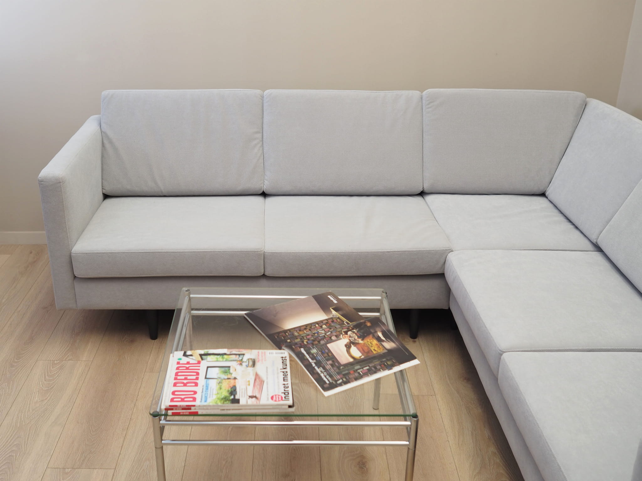 Corner sofa textile grey 1990s