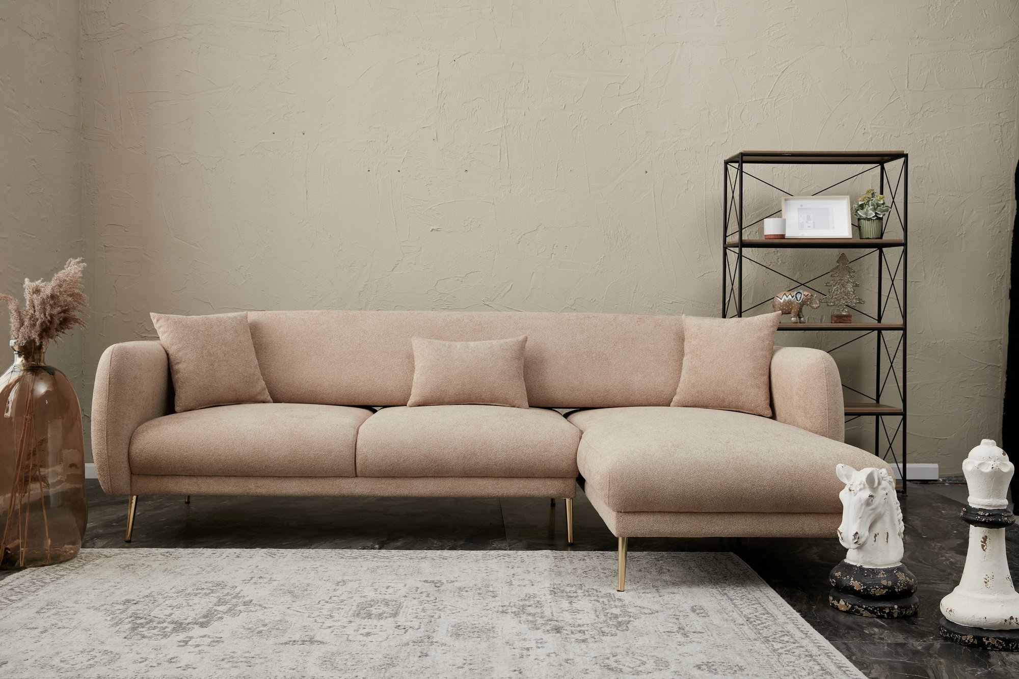 Simena Sofa Récamiere Rechts Beige