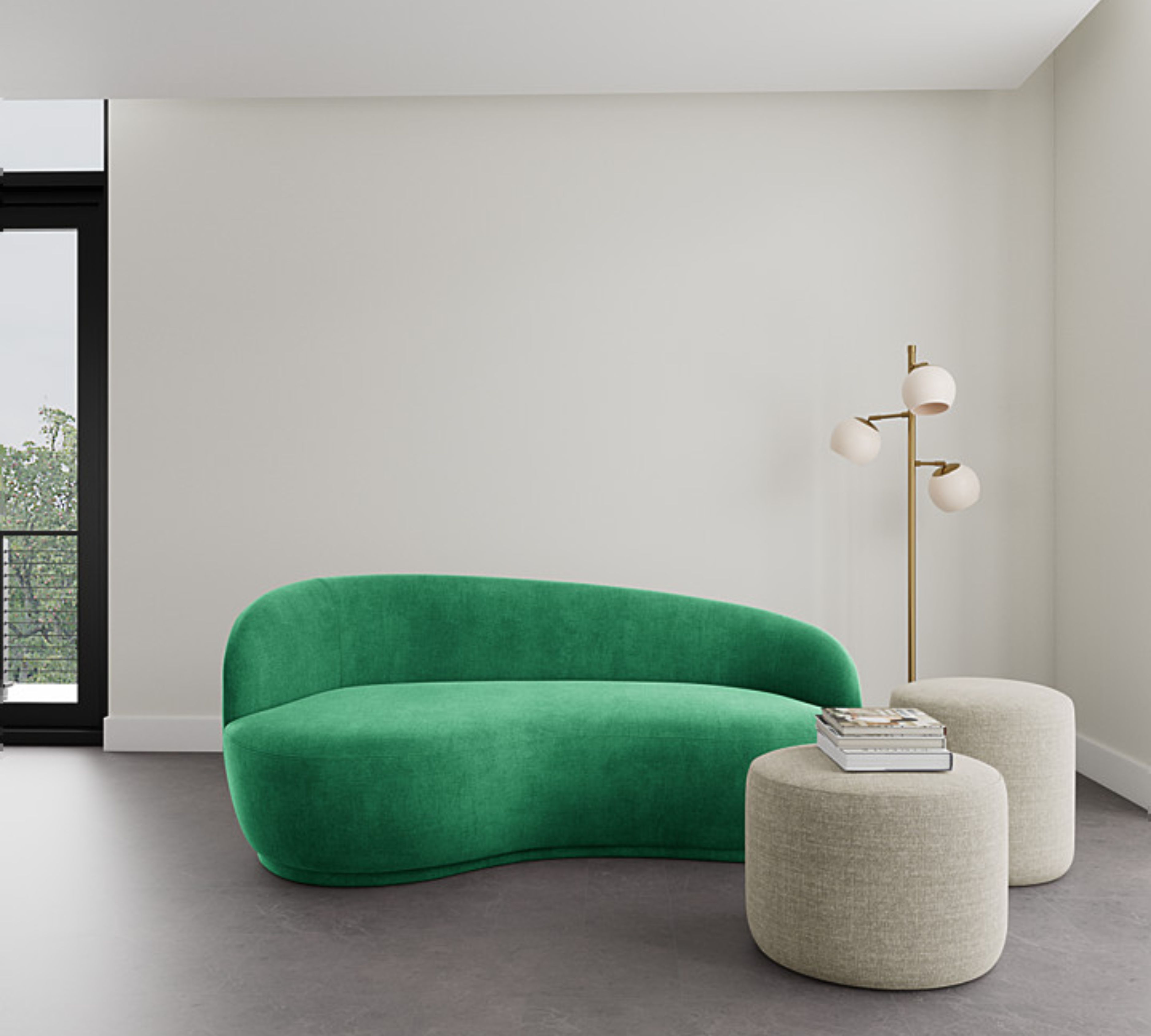 Rose Sofa 2,5-Sitzer Links Moss Grass Green