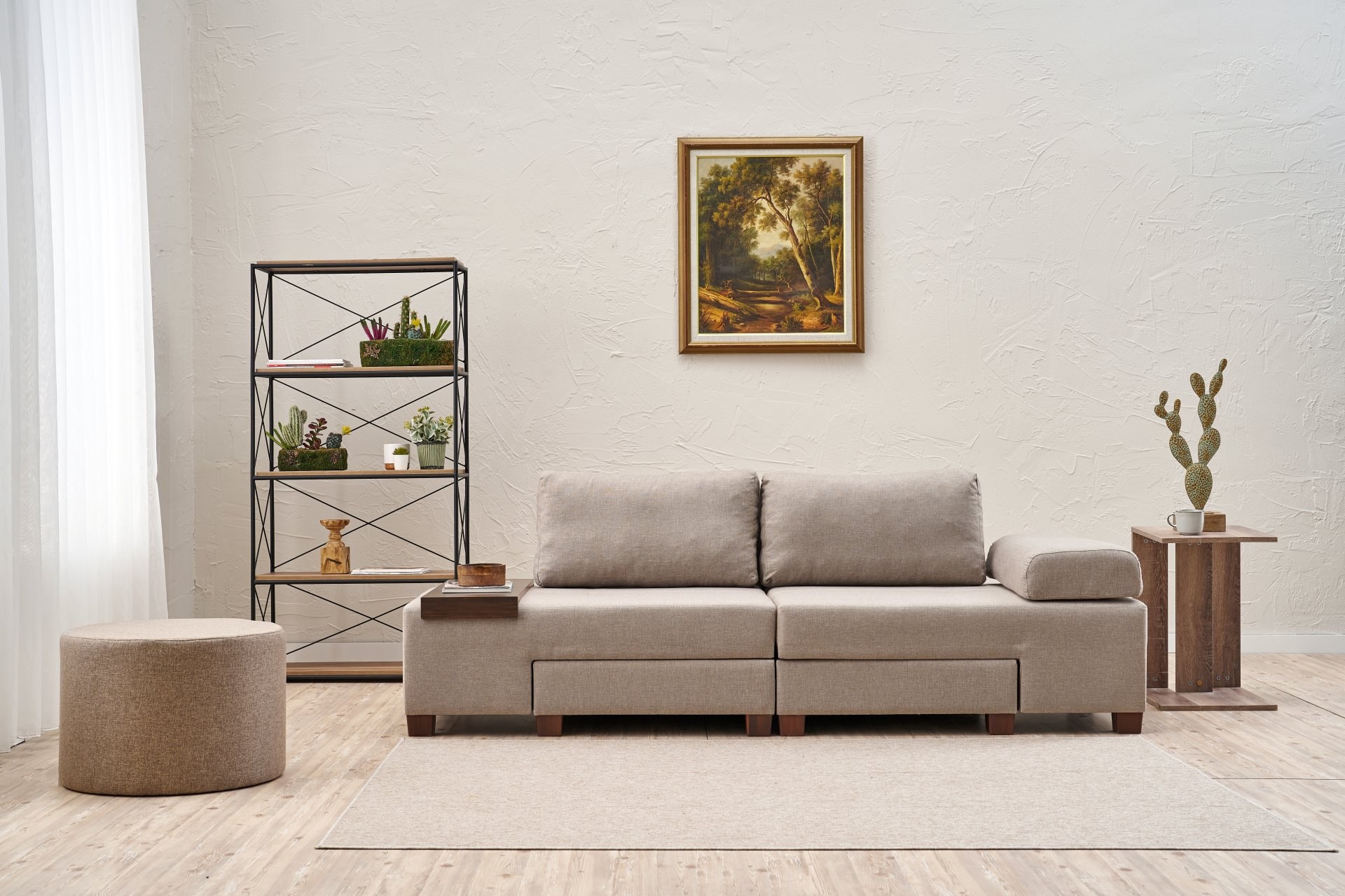 Perenna Sofa 3-Sitzer Leinen Creme