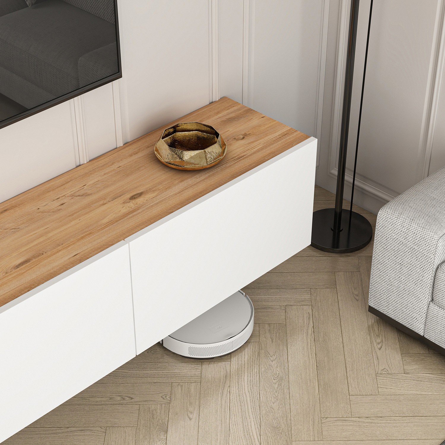 TV stand White Atlantic pine