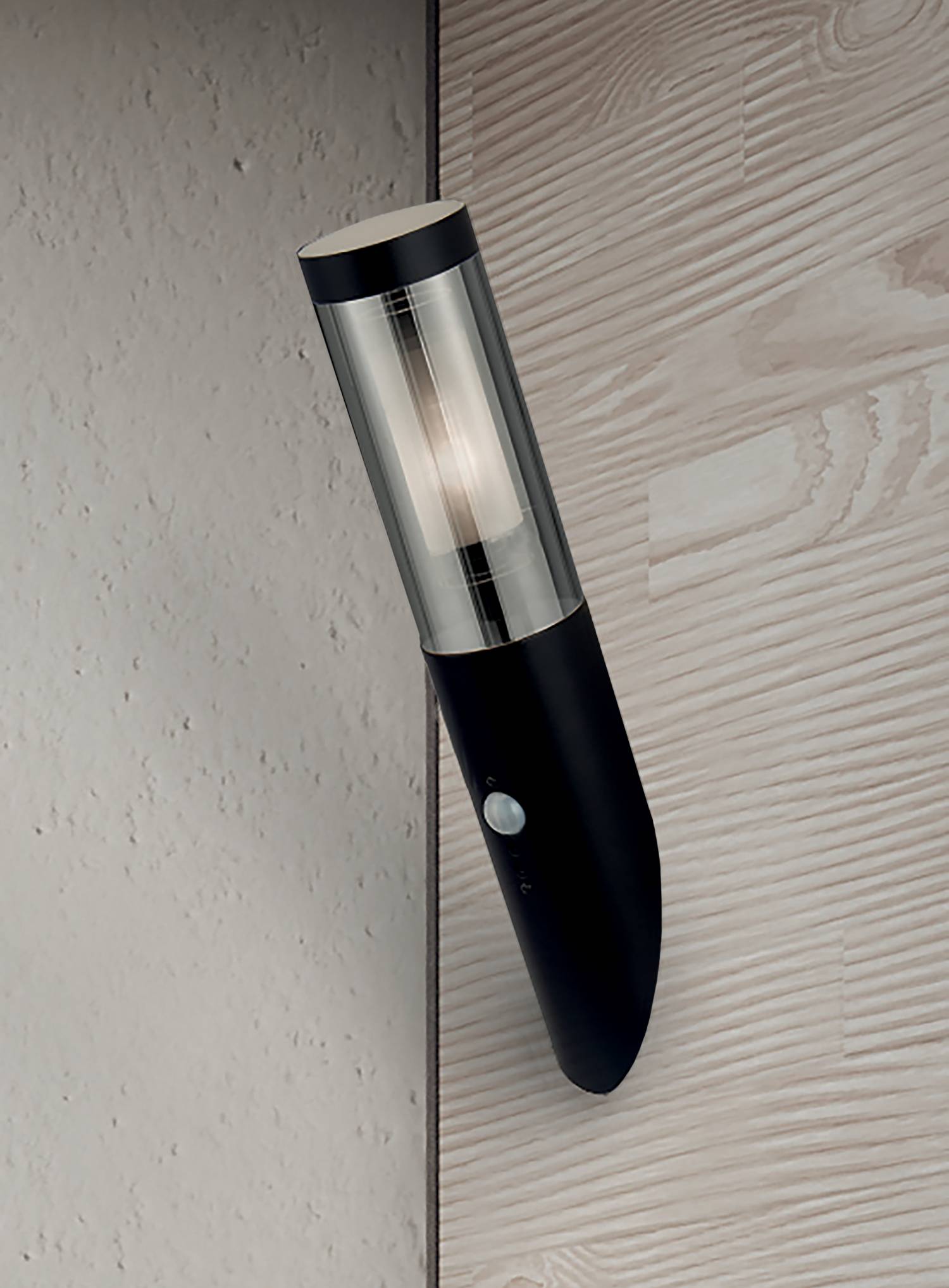 Beligne Wall light with motion detector Stainless steel Black