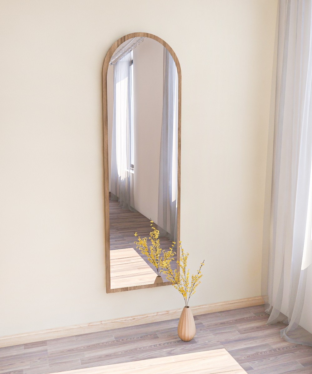 Emma Standing Mirror Walnut Brown 50cmx 160cm