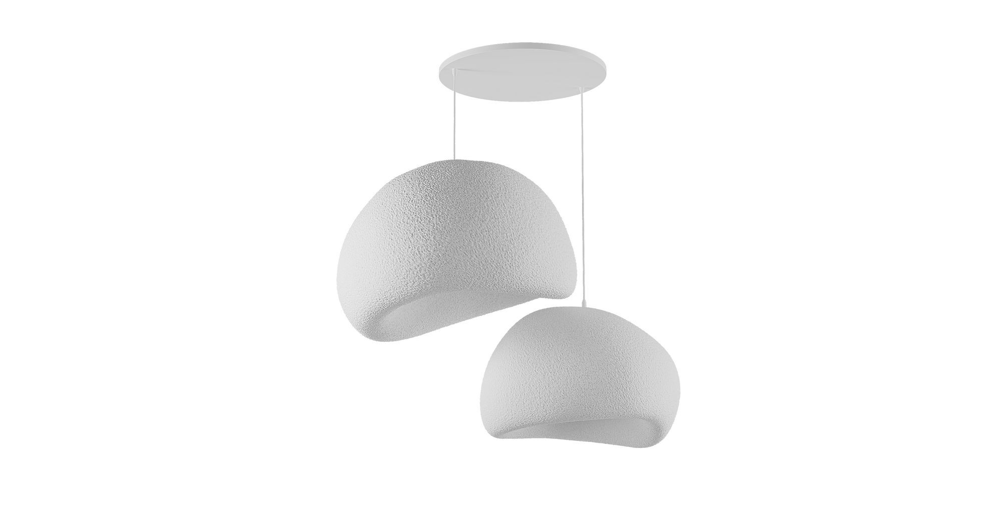 2-Flammig Wabi Sabi Chalkforms Pendelleuchte Weiß
