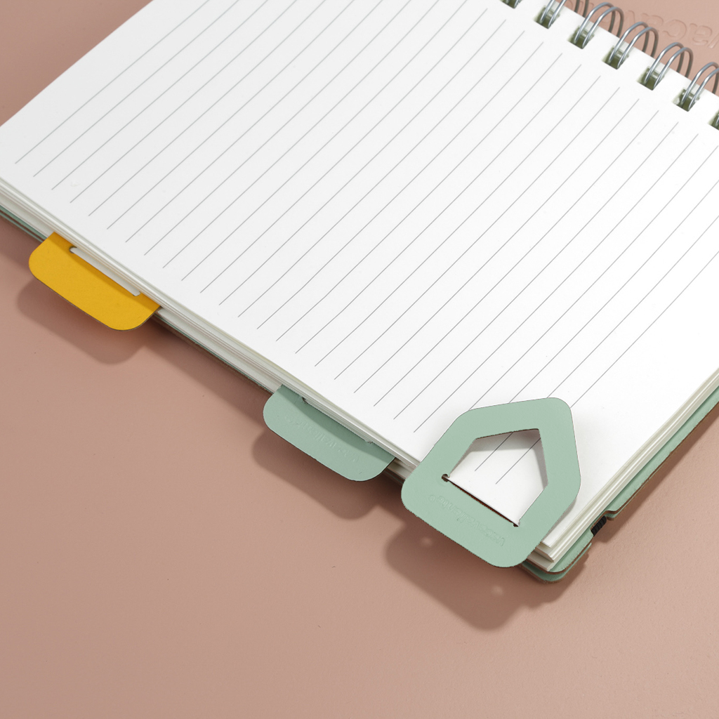 3x Urban Lesezeichen 100% Recyceltes Leder Mint