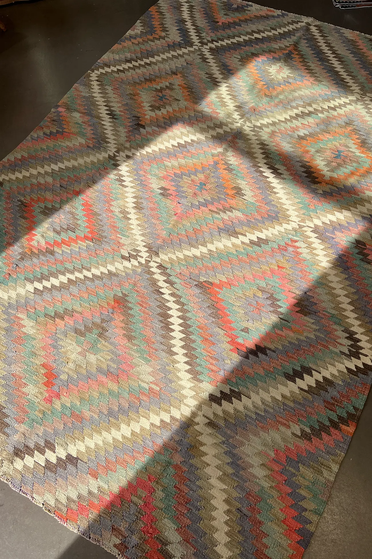 Vintage Kelim Teppich Schafwolle Mehrfarbig 1960er Jahre