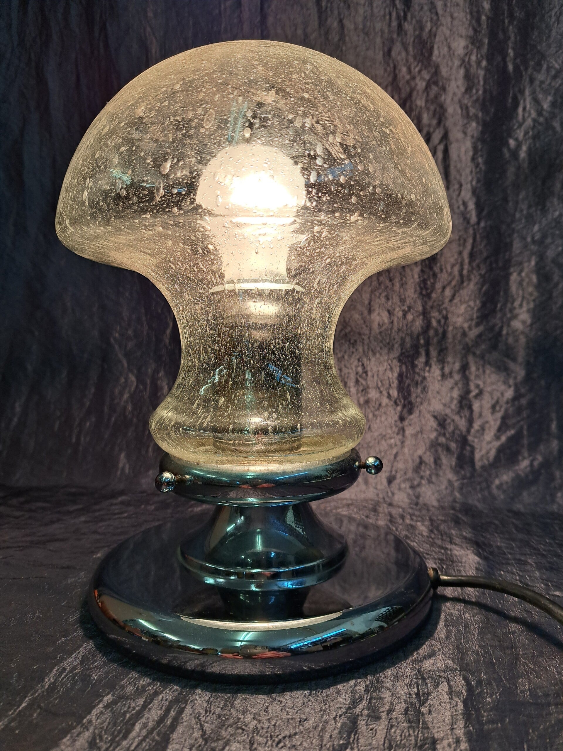 Vintage Mushroom Lampe Glas 1970er Jahre 