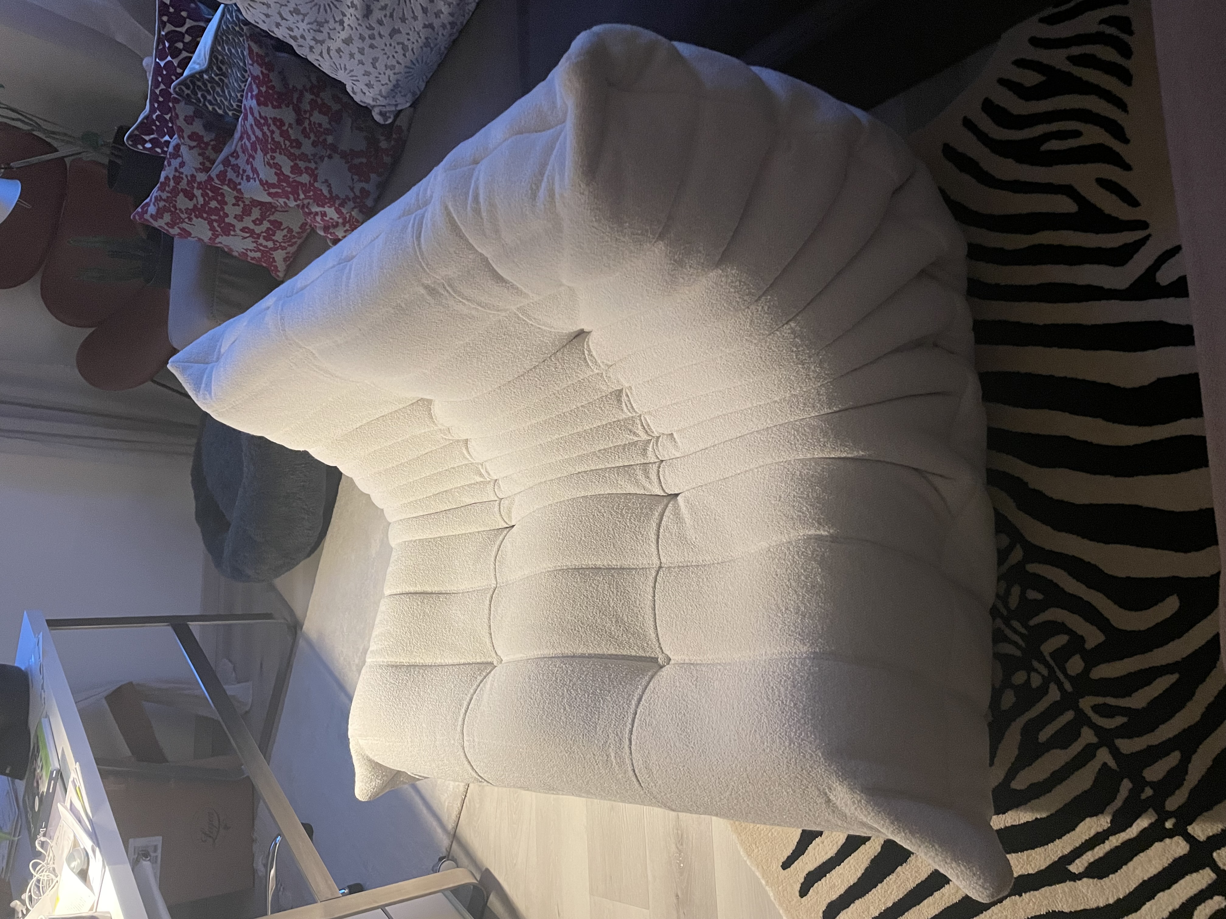 Togo Sofa 2-Sitzer Wolle Weiß