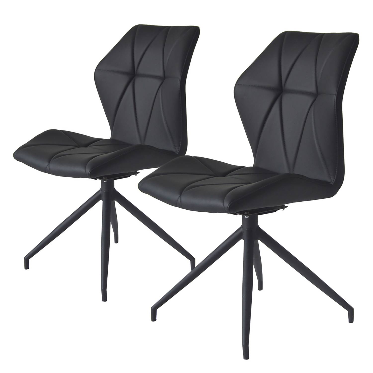 Polsterstuhl Frontera Drehbar 2er Set Schwarz