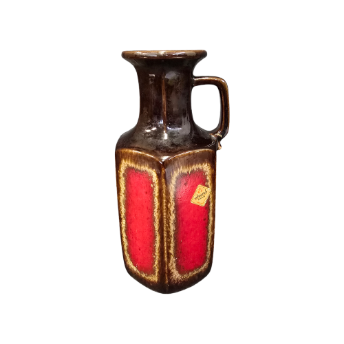 Vintage Vase Keramik Rot Braun 