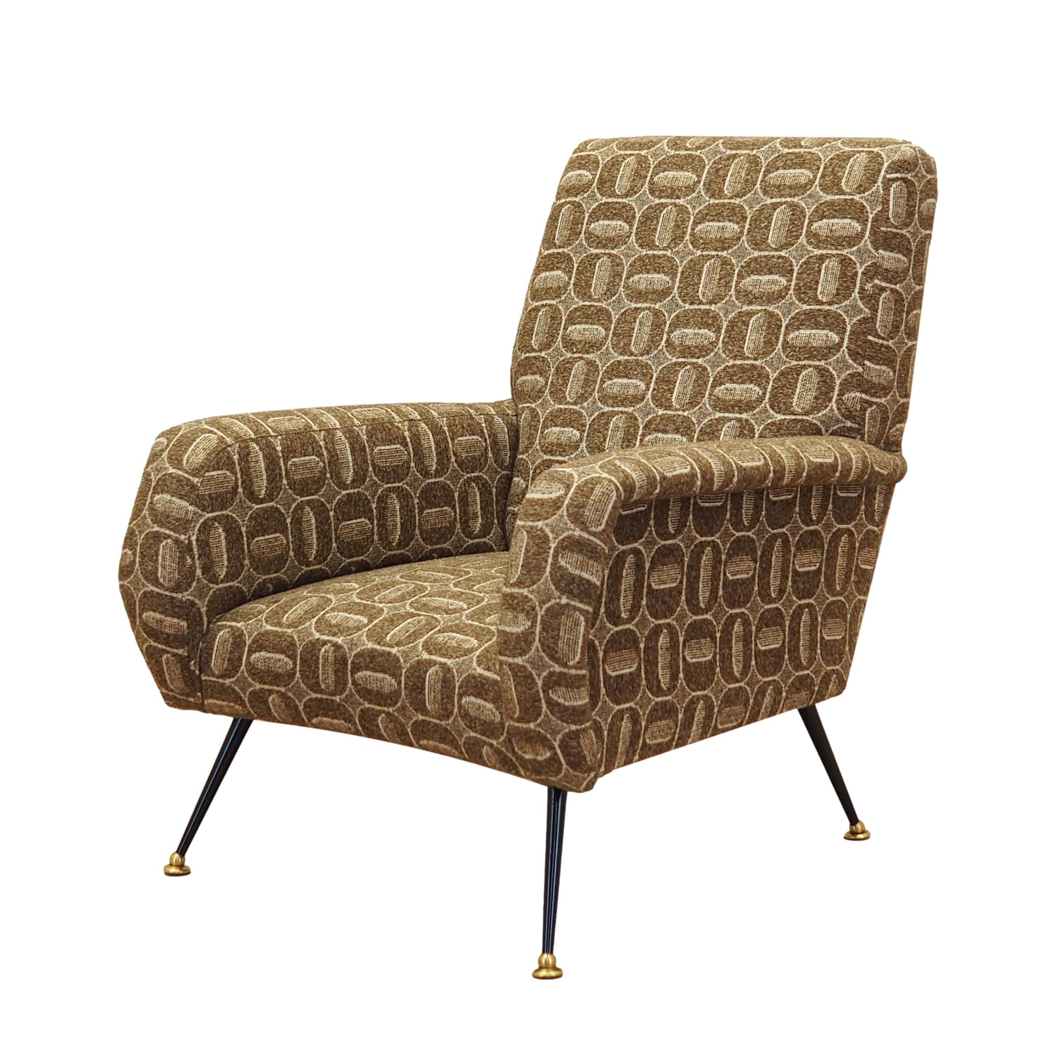 Armlehnstuhl Textil Metall 1970er Jahre