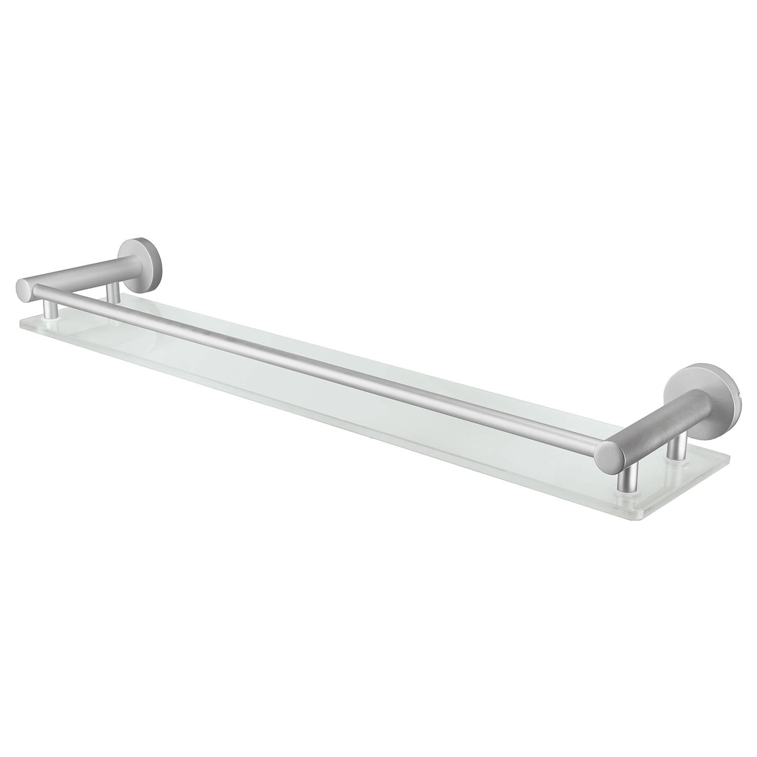 Ablage Apollo Aluminium Glas Silber Milchglas
