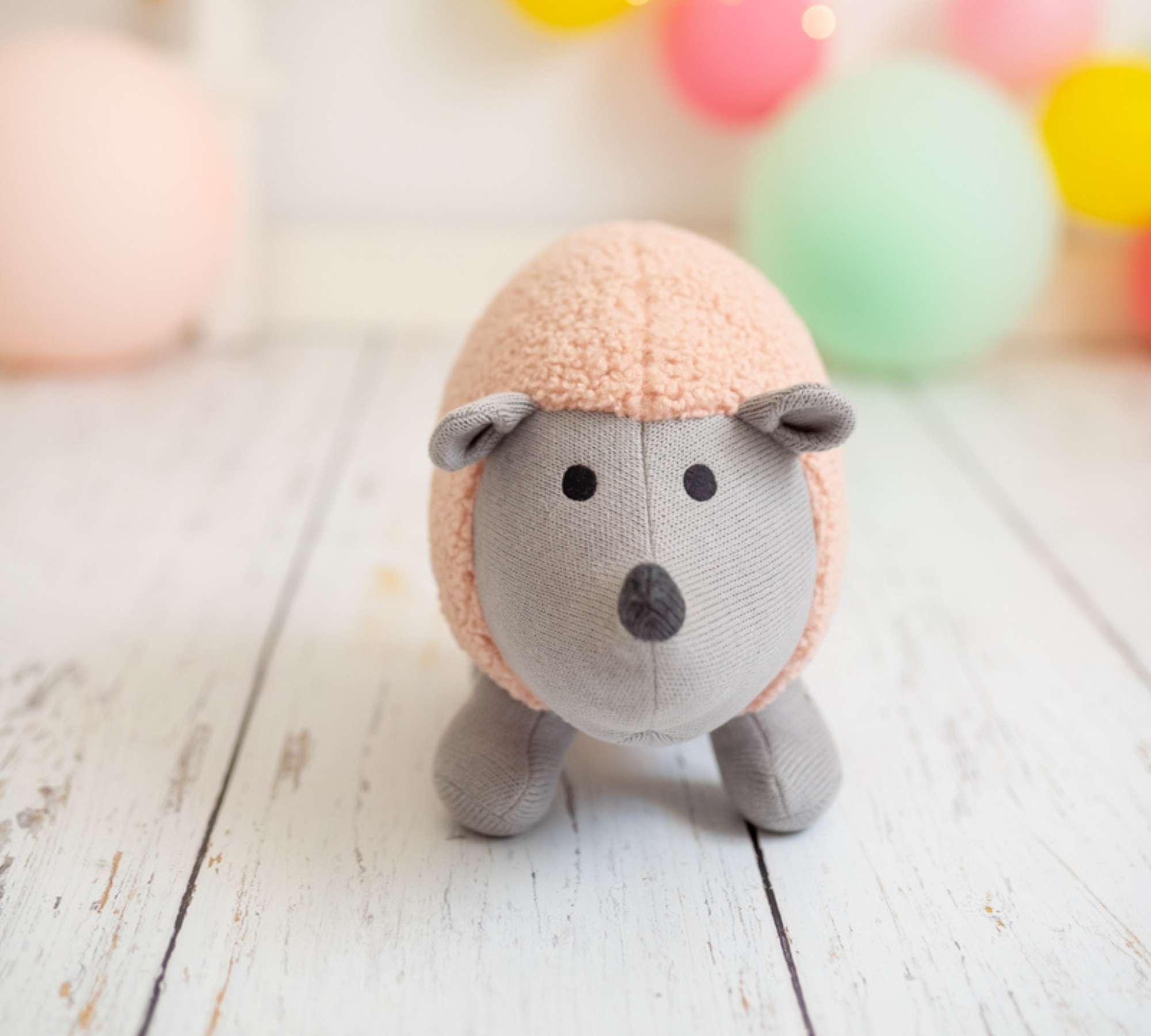 Hedgehog Mini Plush Toy Cotton Pink