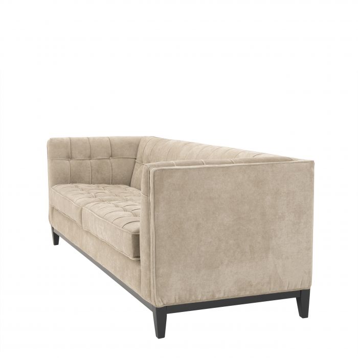 Sofa Textil Holz Taupe