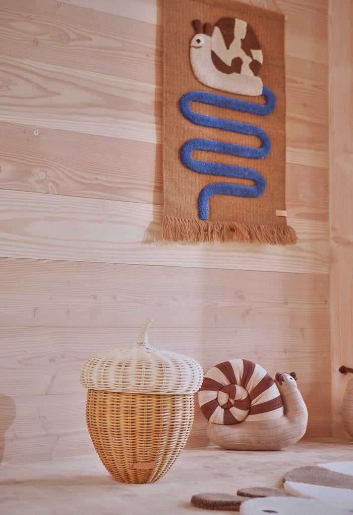 Sally Snail On The Way Wall Hanging Wool Blue