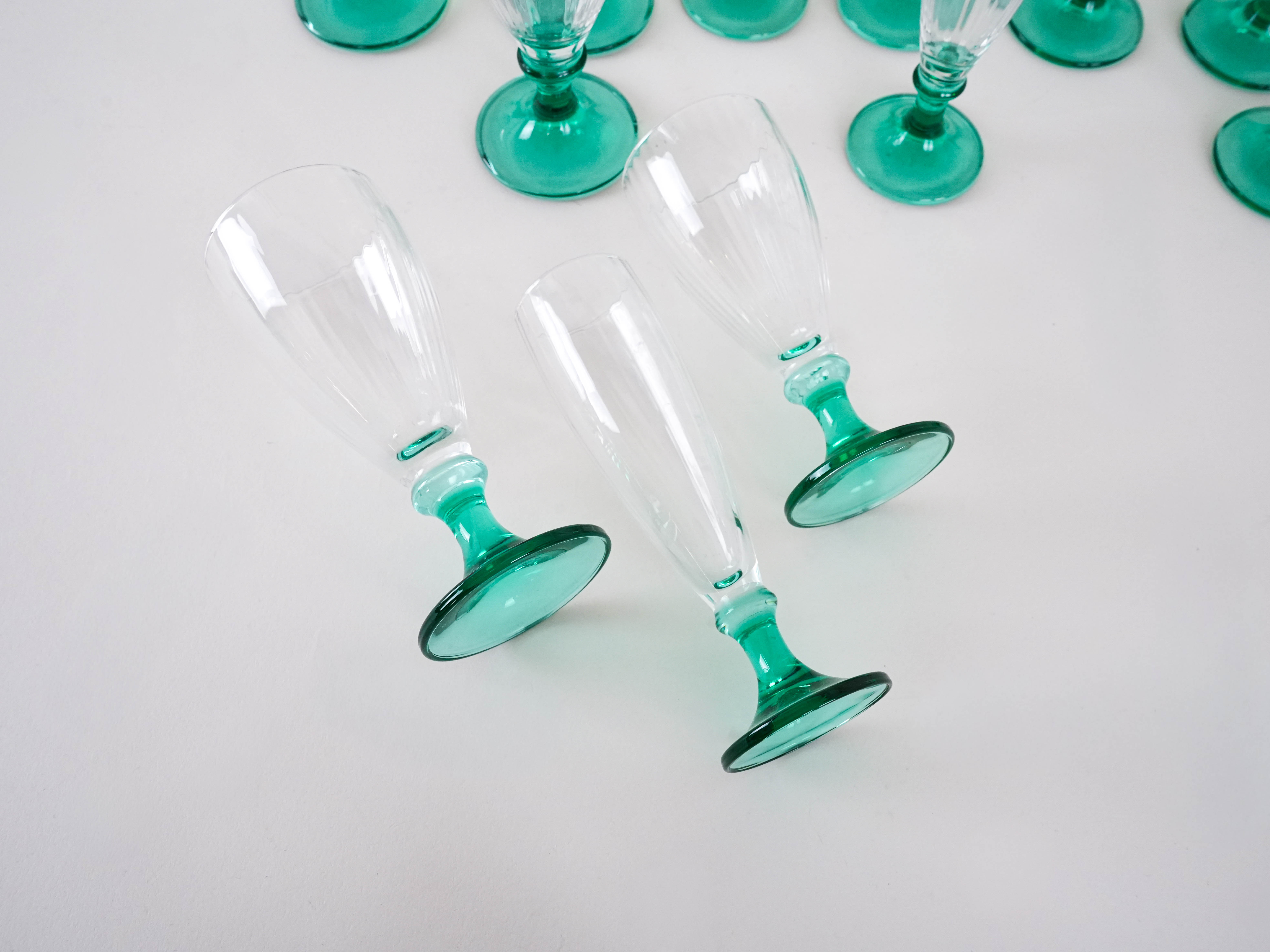 Wine and champagne glass set 1970s