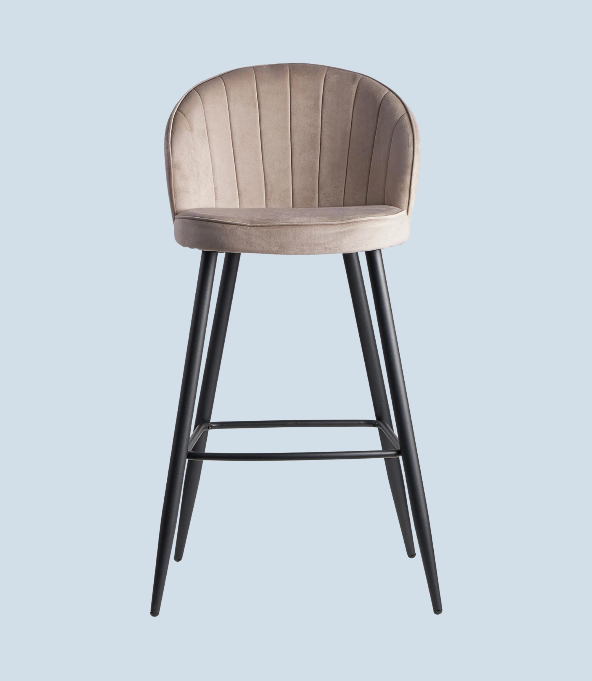 Barhocker Samt Beige