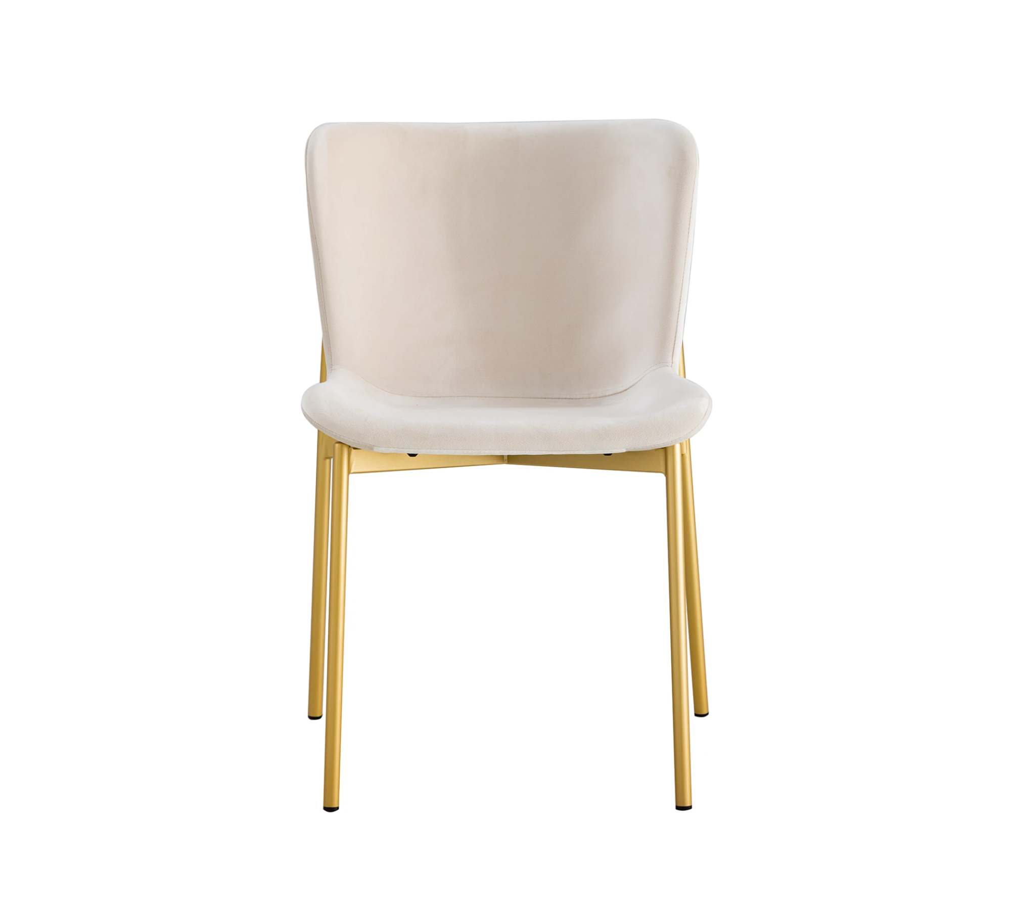 2x Dining chair velvet iron cream