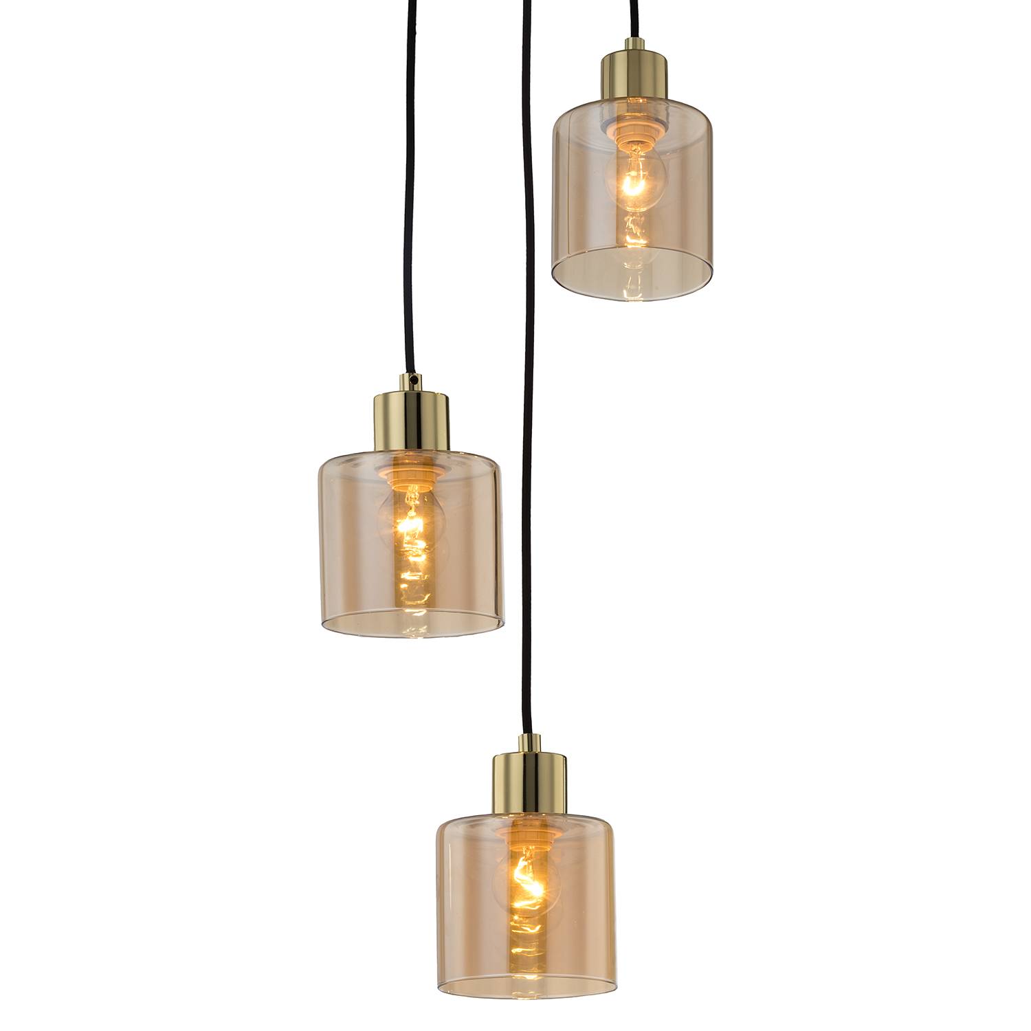 3-Flammig Pendelleuchte Kolind Metall Gold