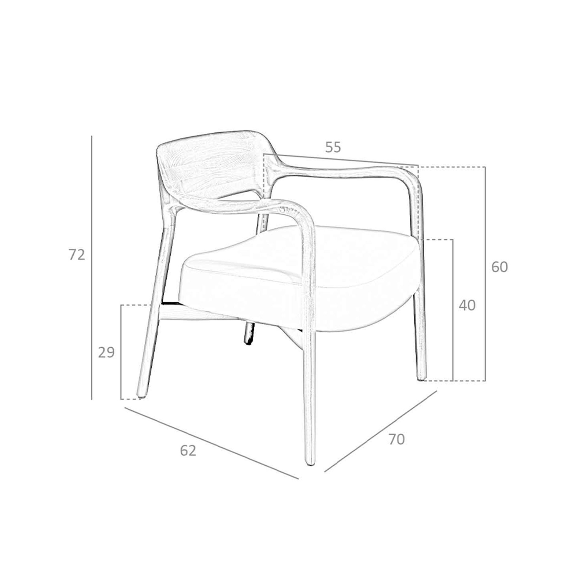 Sessel 5082 Holz Kunstleder Taupe