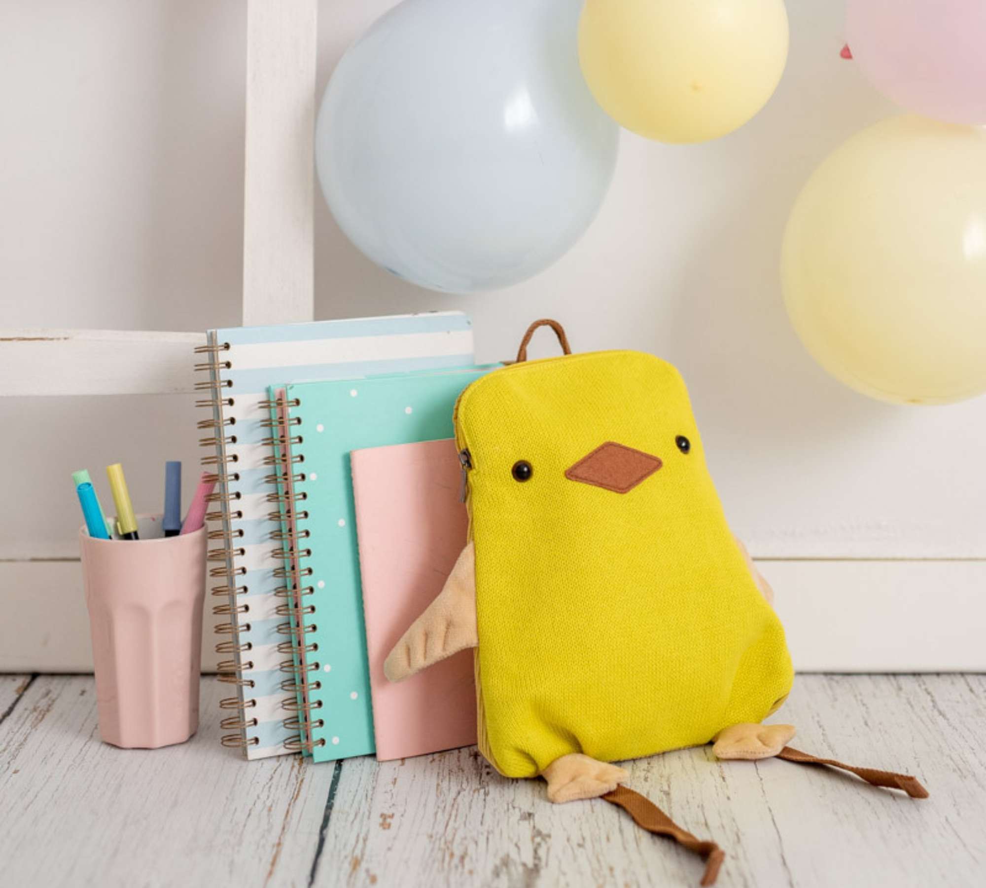 Chick backpack cotton yellow
