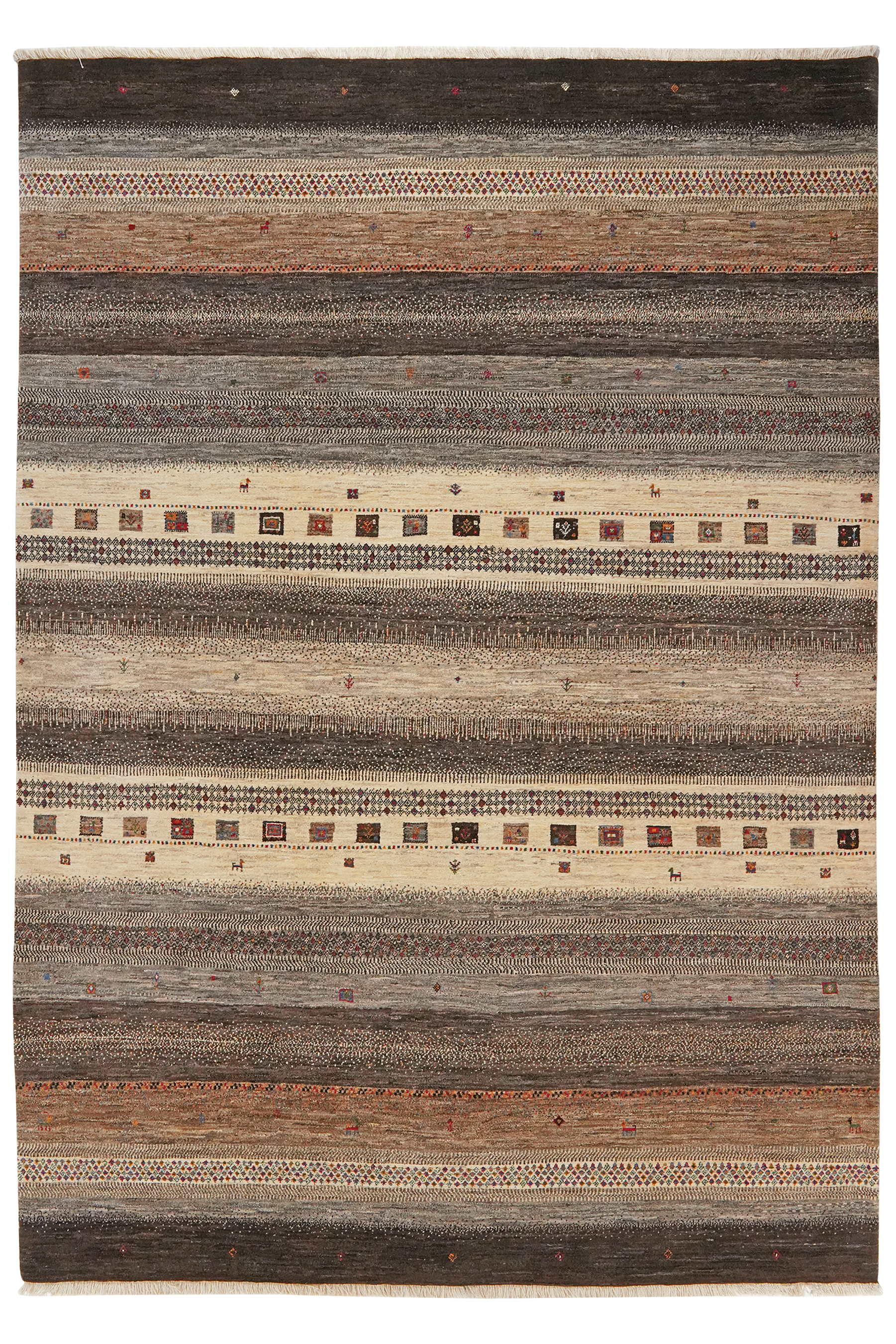 Rizbaf Gabbeh Carpet Wool Beige