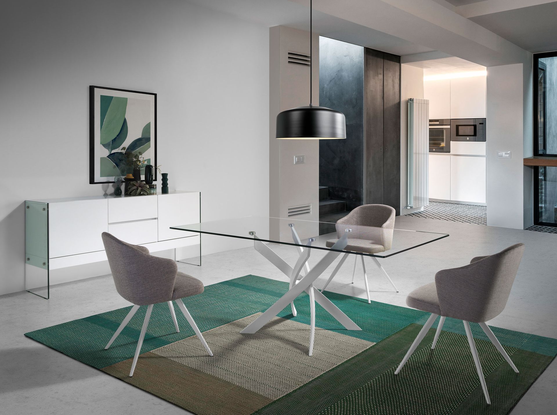 Sideboard in vetro bianco