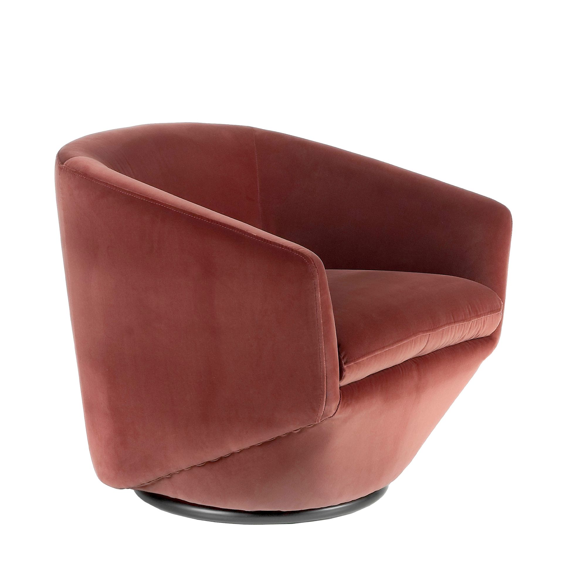 Sessel Drehbar Samt Peach