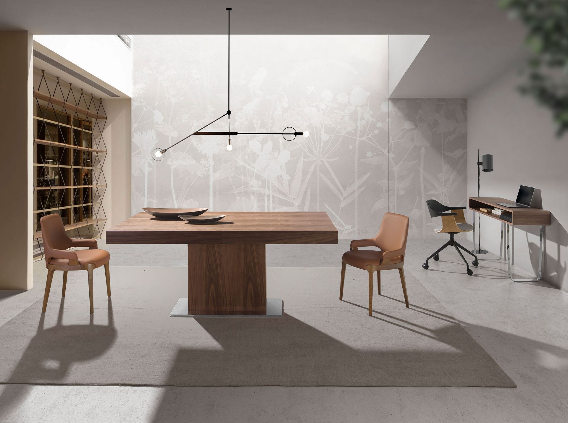 Bürostuhl Drehbar Eichenholzfurnier Grau