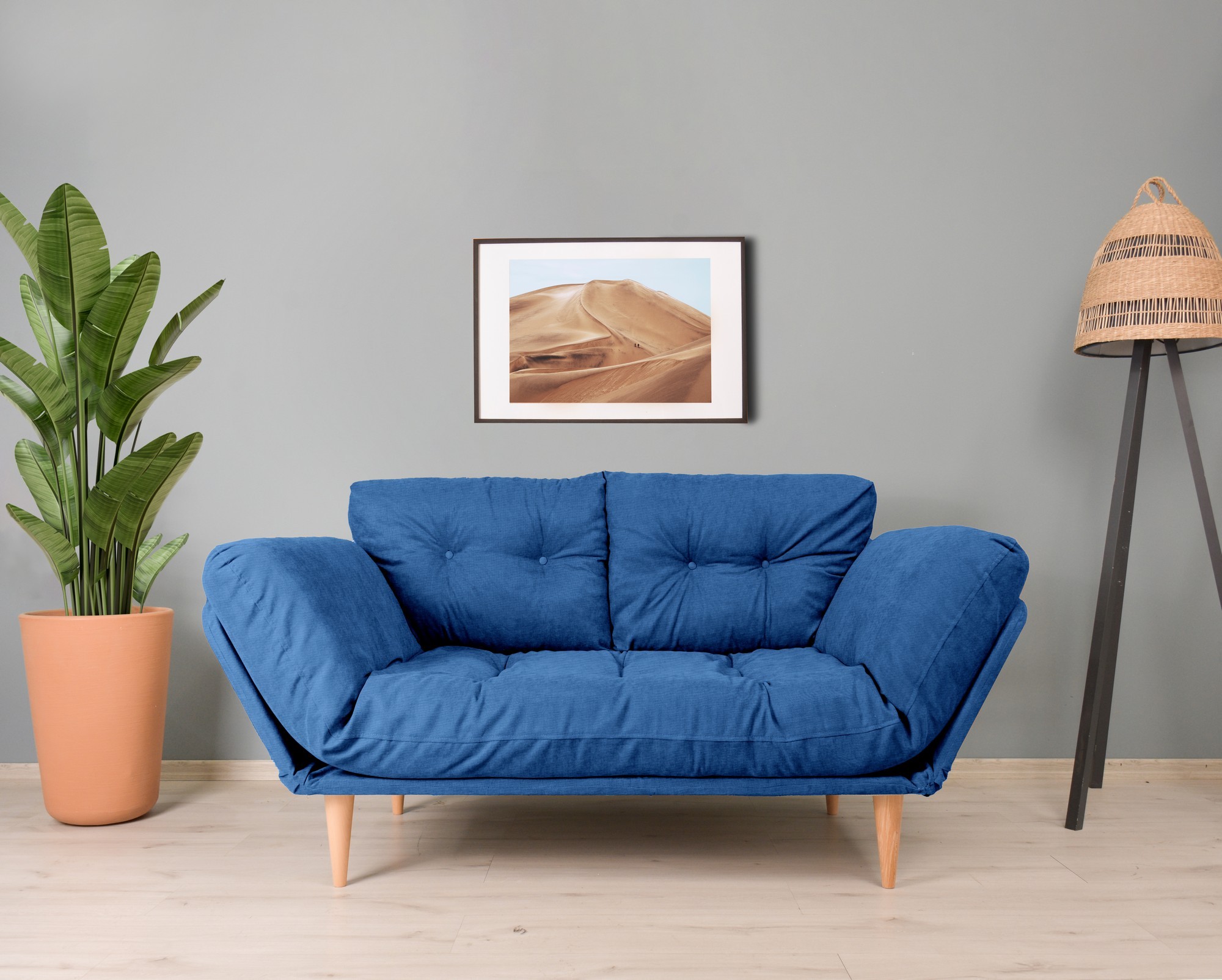 Nina Daybed Schlafsofa 3-Sitzer Parliament Blau