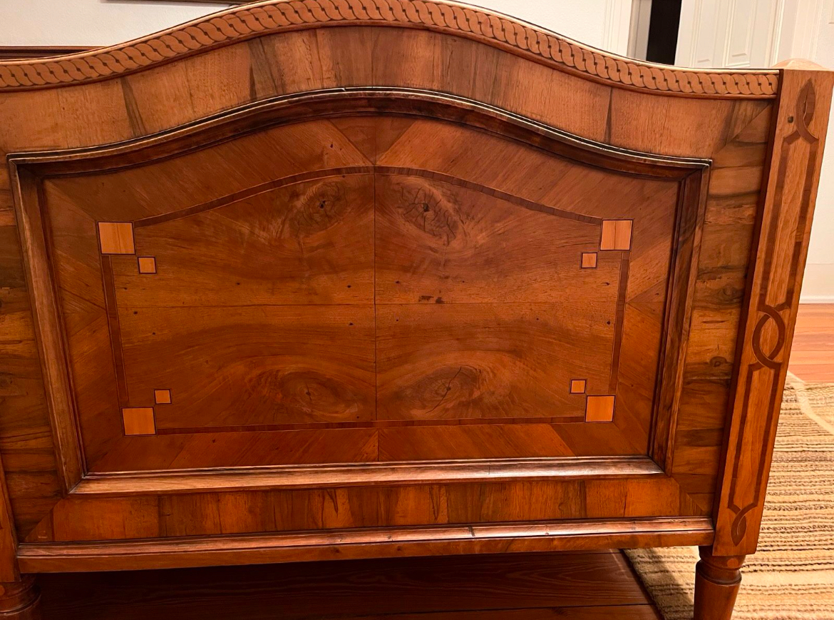 2x Vintage Bett Massivholz Braun 1880er Jahre