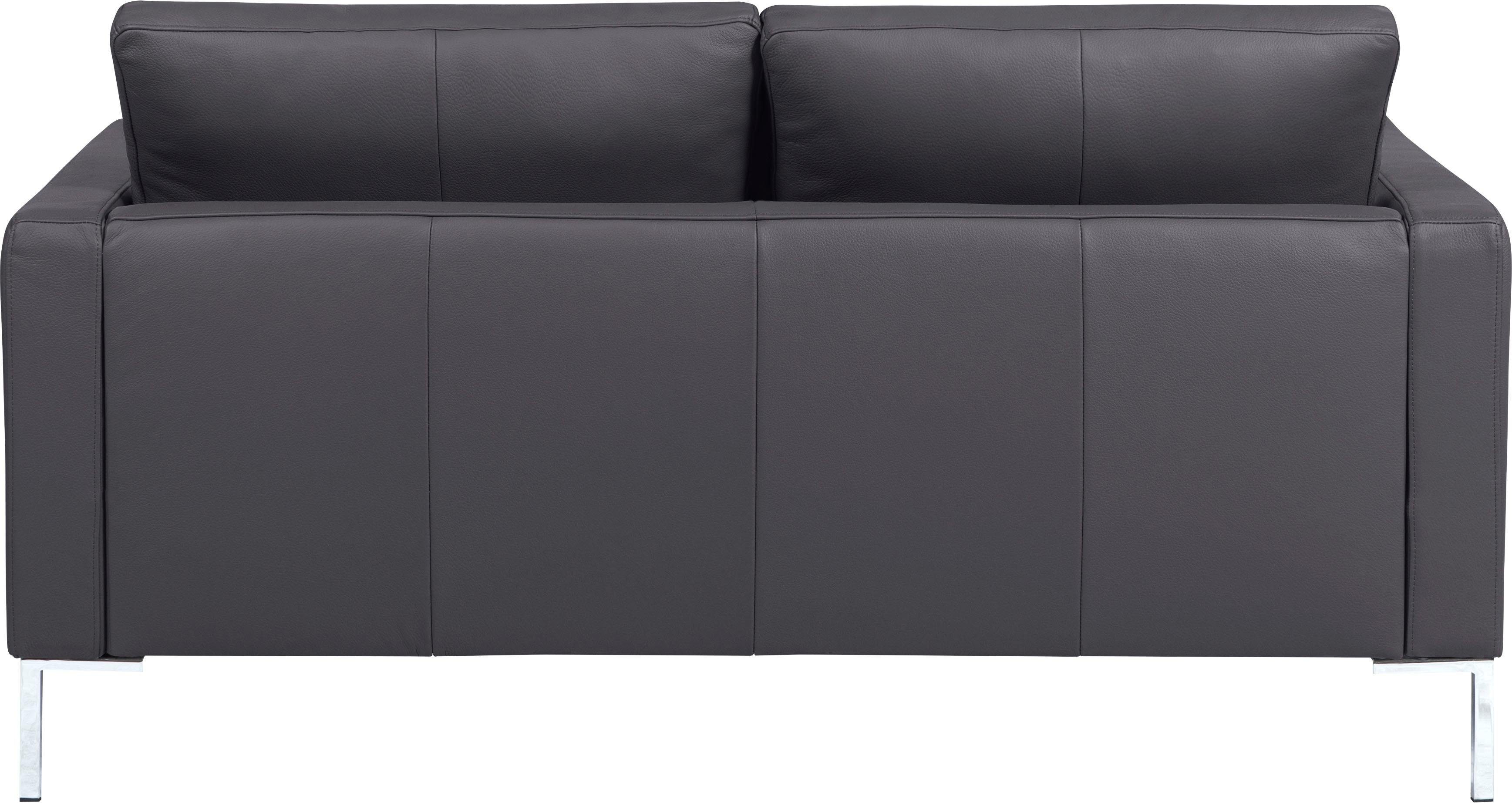 Portobello Sofa 2-Sitzer Leder Metall Dunkelgrau
