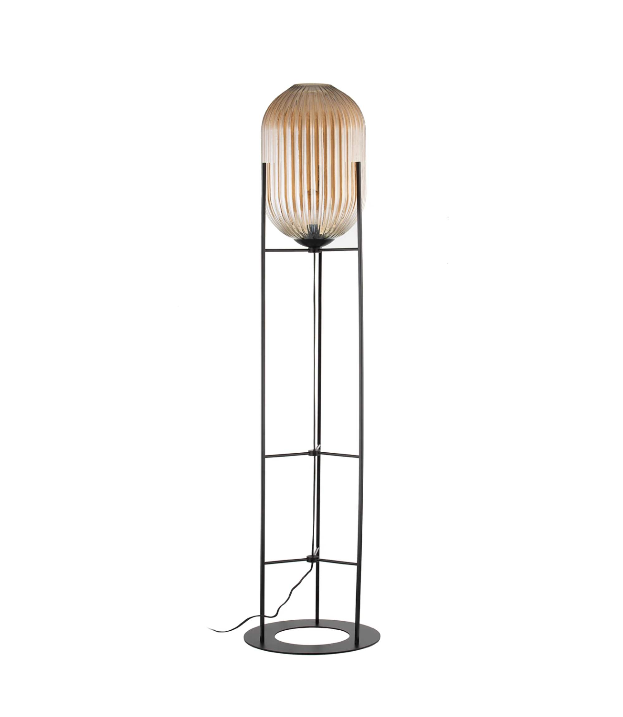 Stehlampe 1-flammig Glas Metall