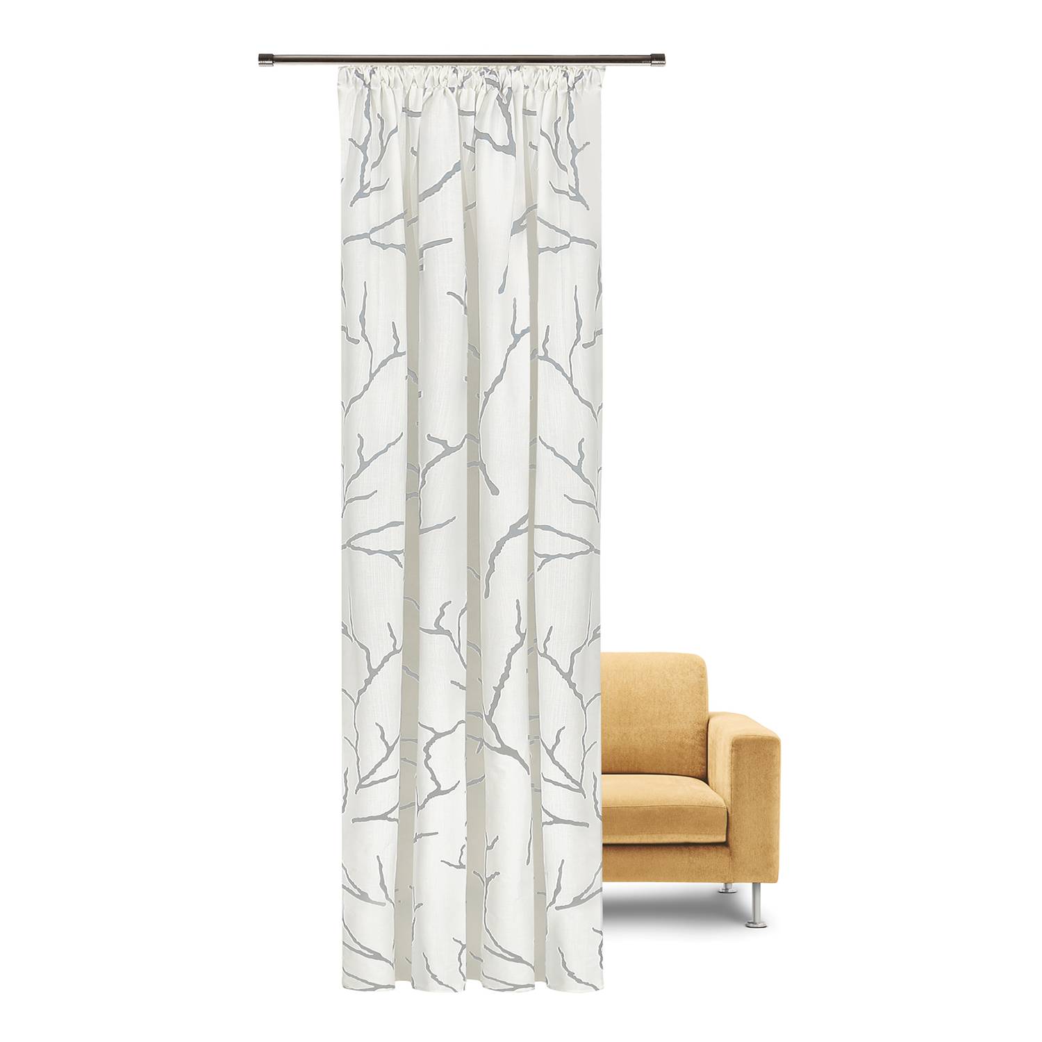 Fertigschal Paul Bio-Baumwolle Weiß / Hellgrau