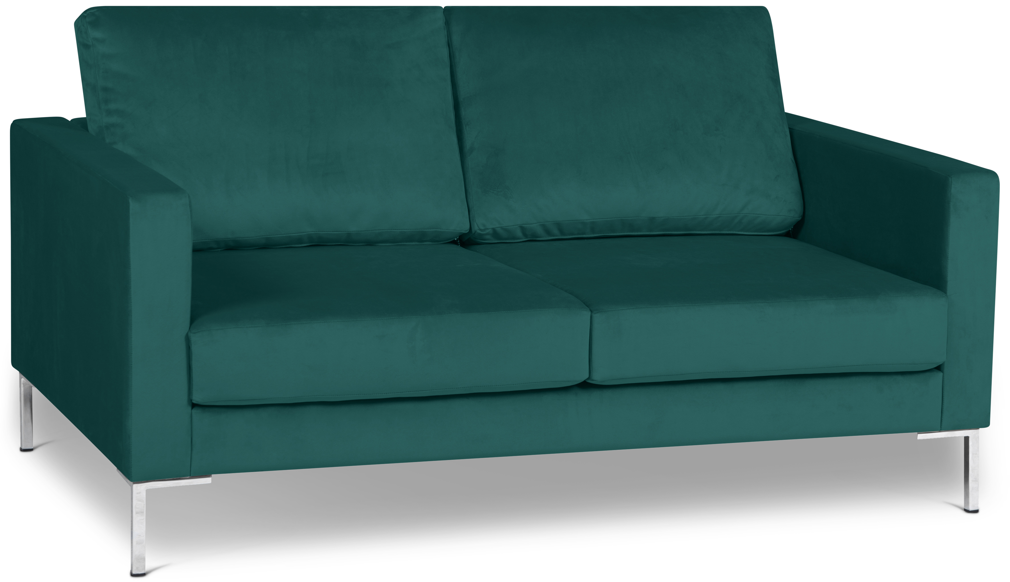 Portobello Sofa 2-Sitzer Samt Metall Petrol