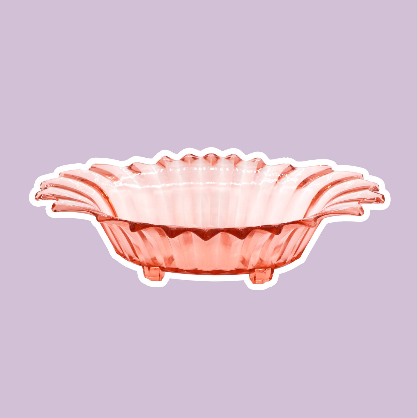 Vintage Rosalin Glass Footed Bowl 1930s