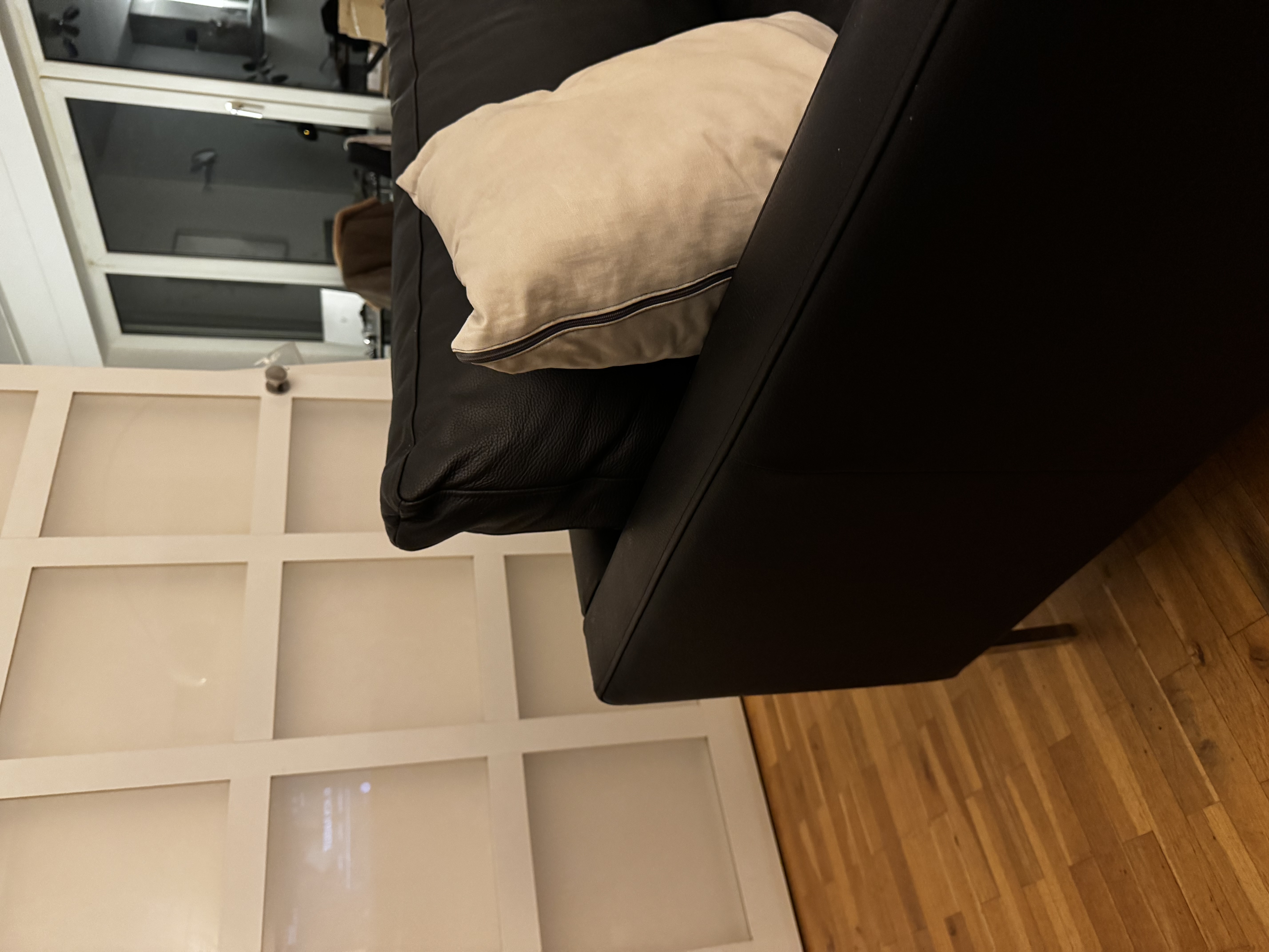 3-Sitzer Sofa Leder Schwarz