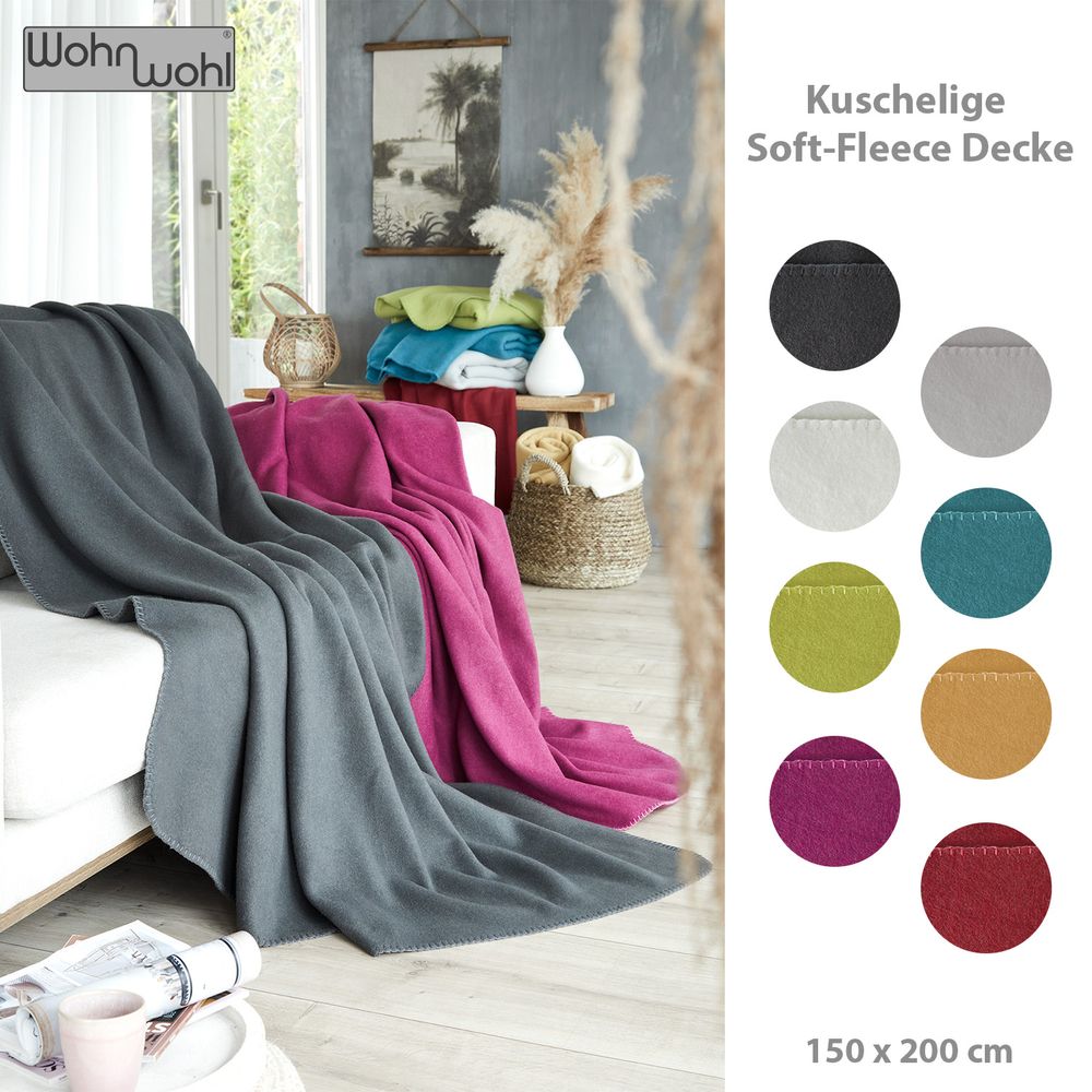 Wohndecke aus Visco Fleece Anthrazit