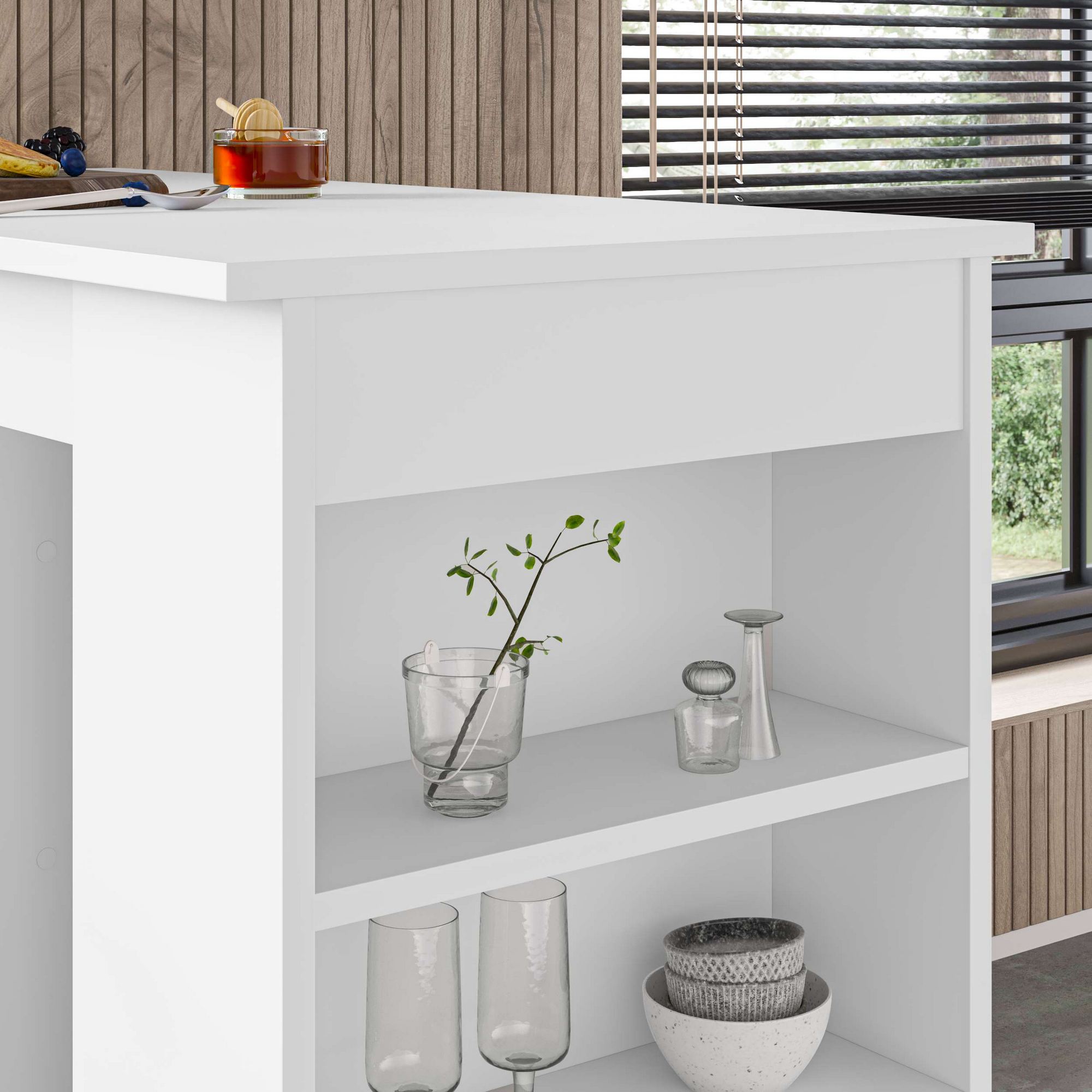 Swallow Bartisch Holzfurnier Weiß