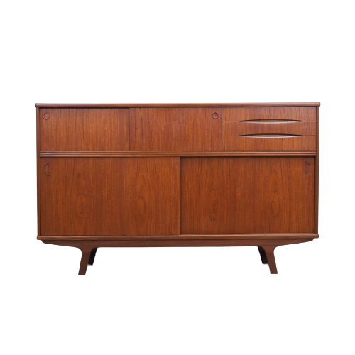 Vintage Highboard Teakholz Braun 1960er Jahre