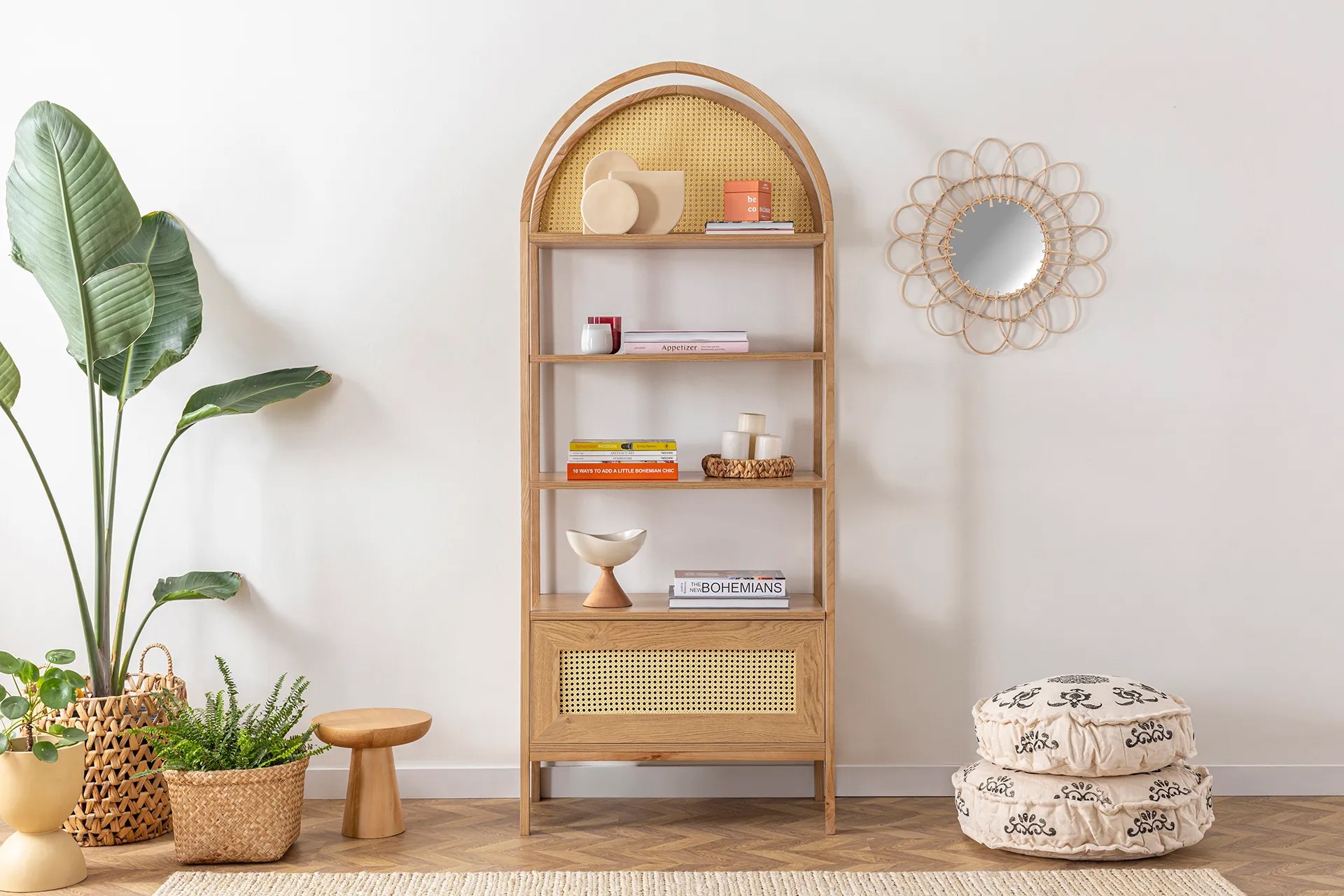 Bücherregal Holzfurnierfüsse 75cm x 182.5cm