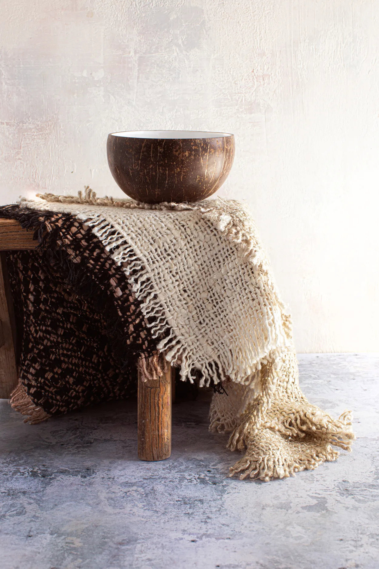 Coco ciotola marrone bianco