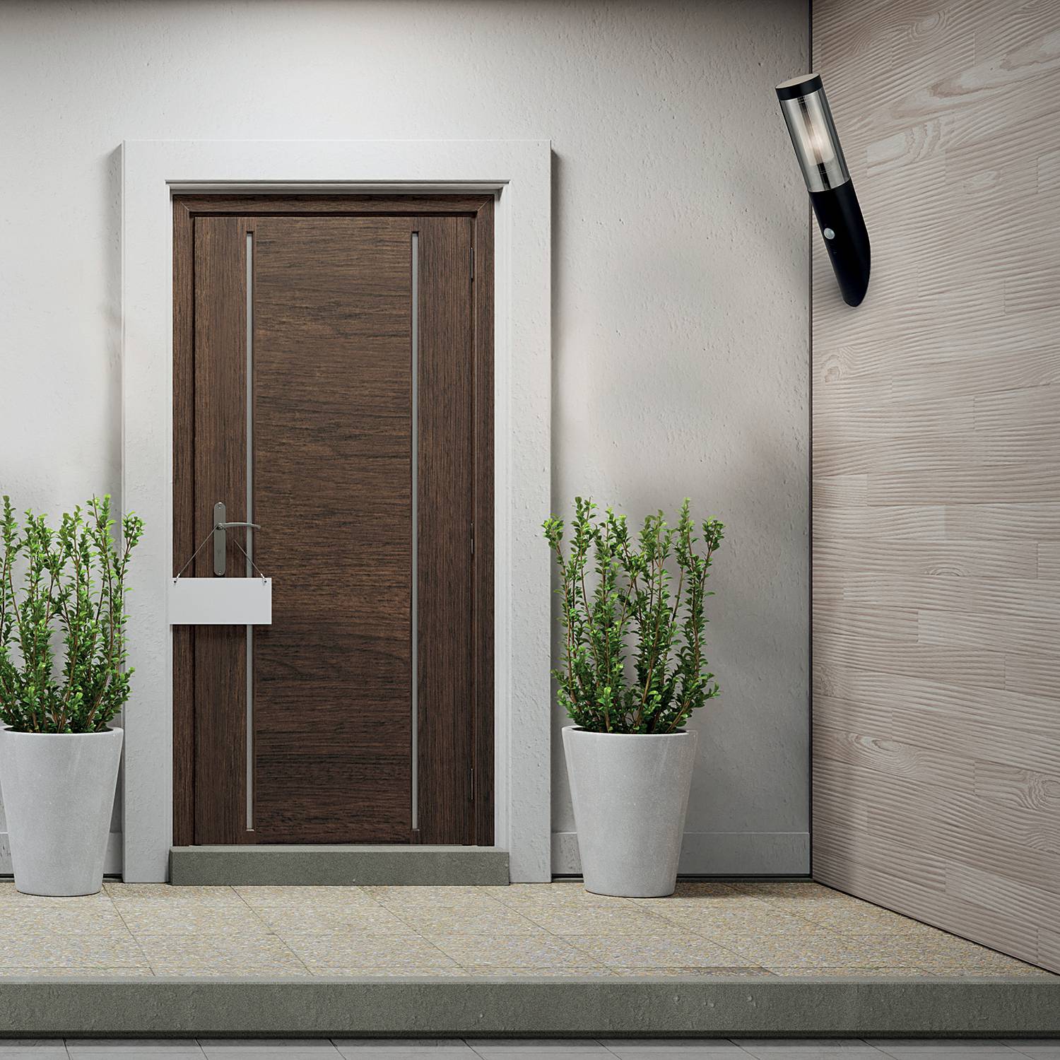 Beligne Wall light with motion detector Stainless steel Black