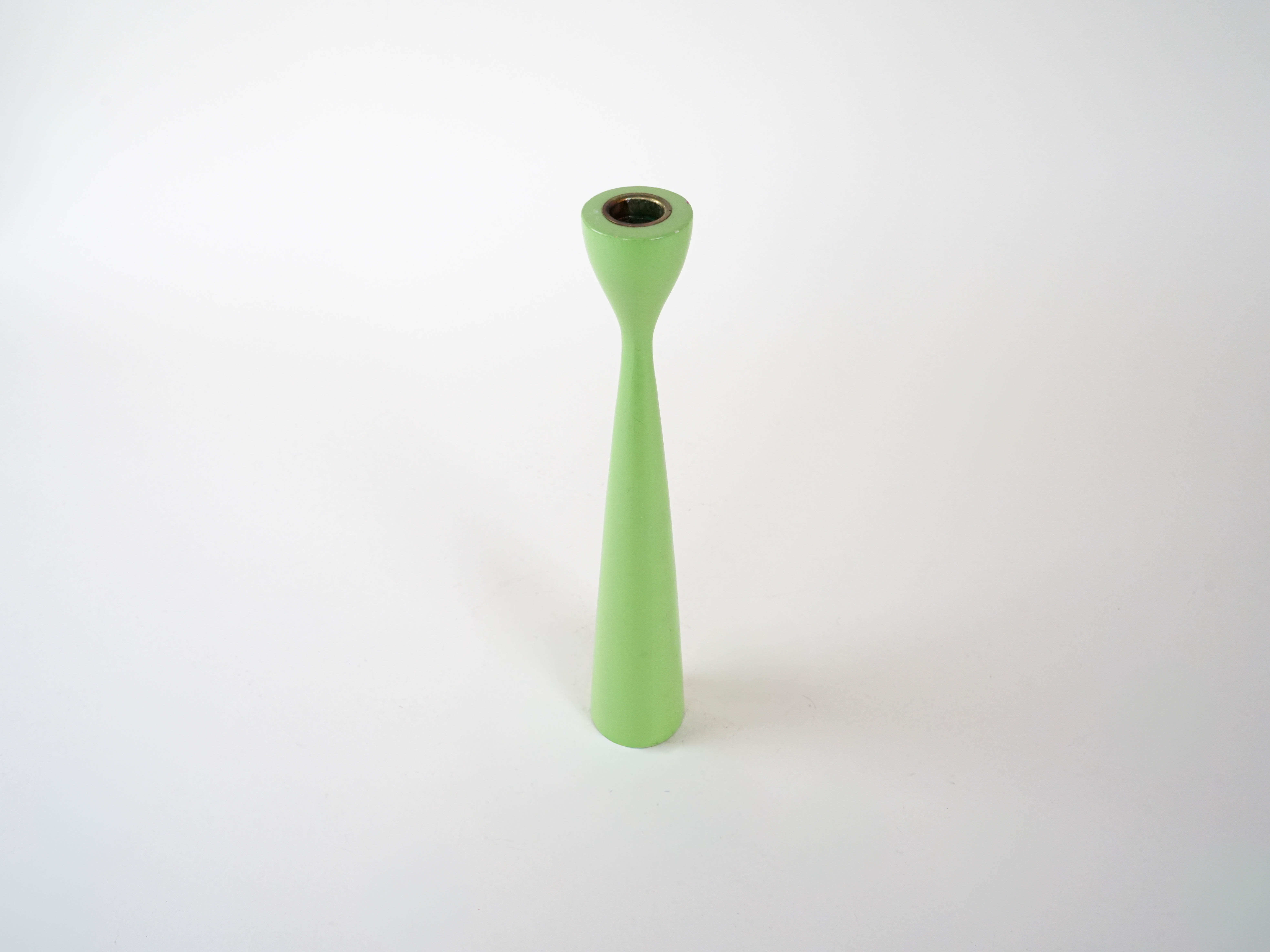 Candlestick 1970s Pastel Green