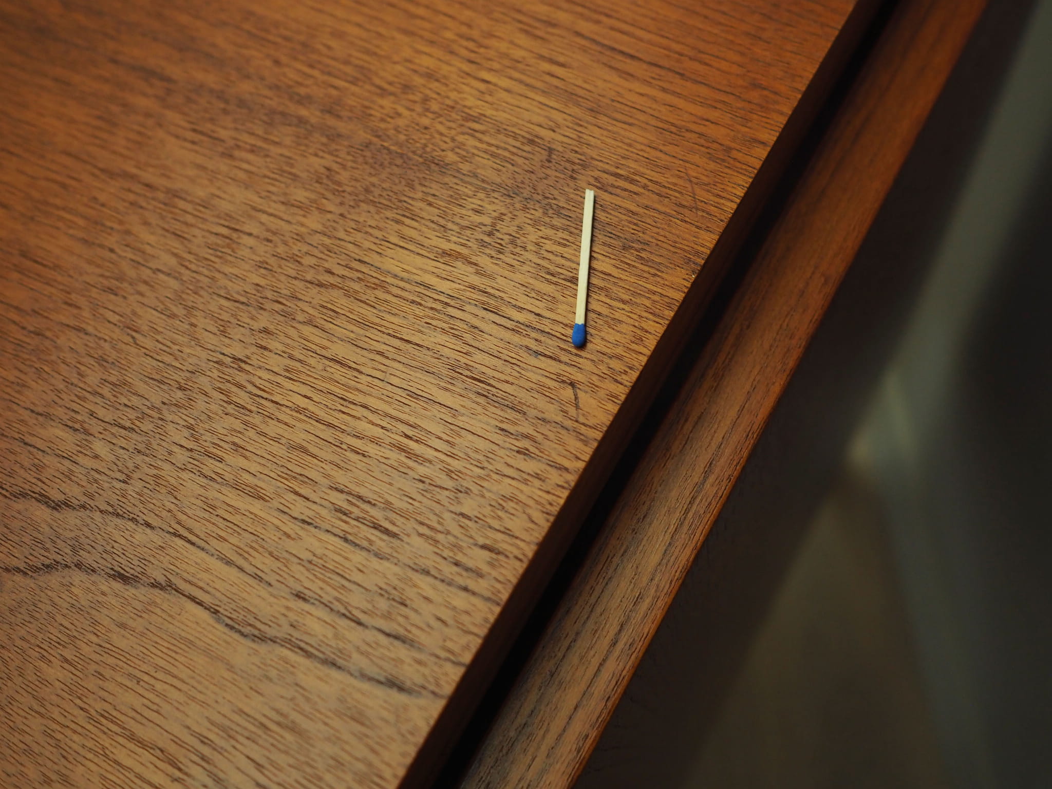 Vintage Schreibtisch Teakholz Braun 1970er Jahre