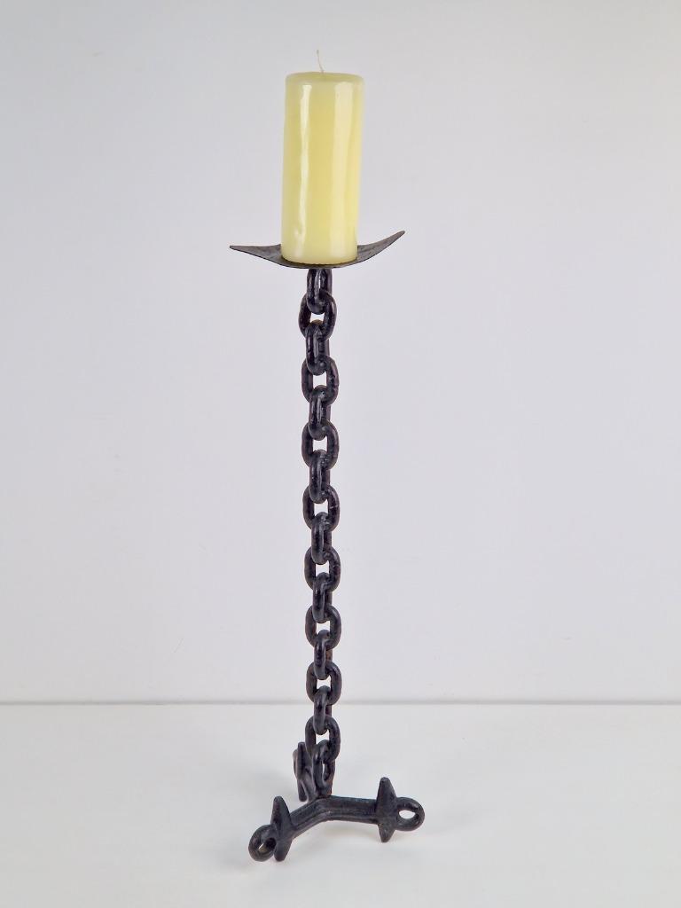 Vintage Kerzenständer Eisen Schwarz 1960er Jahre 