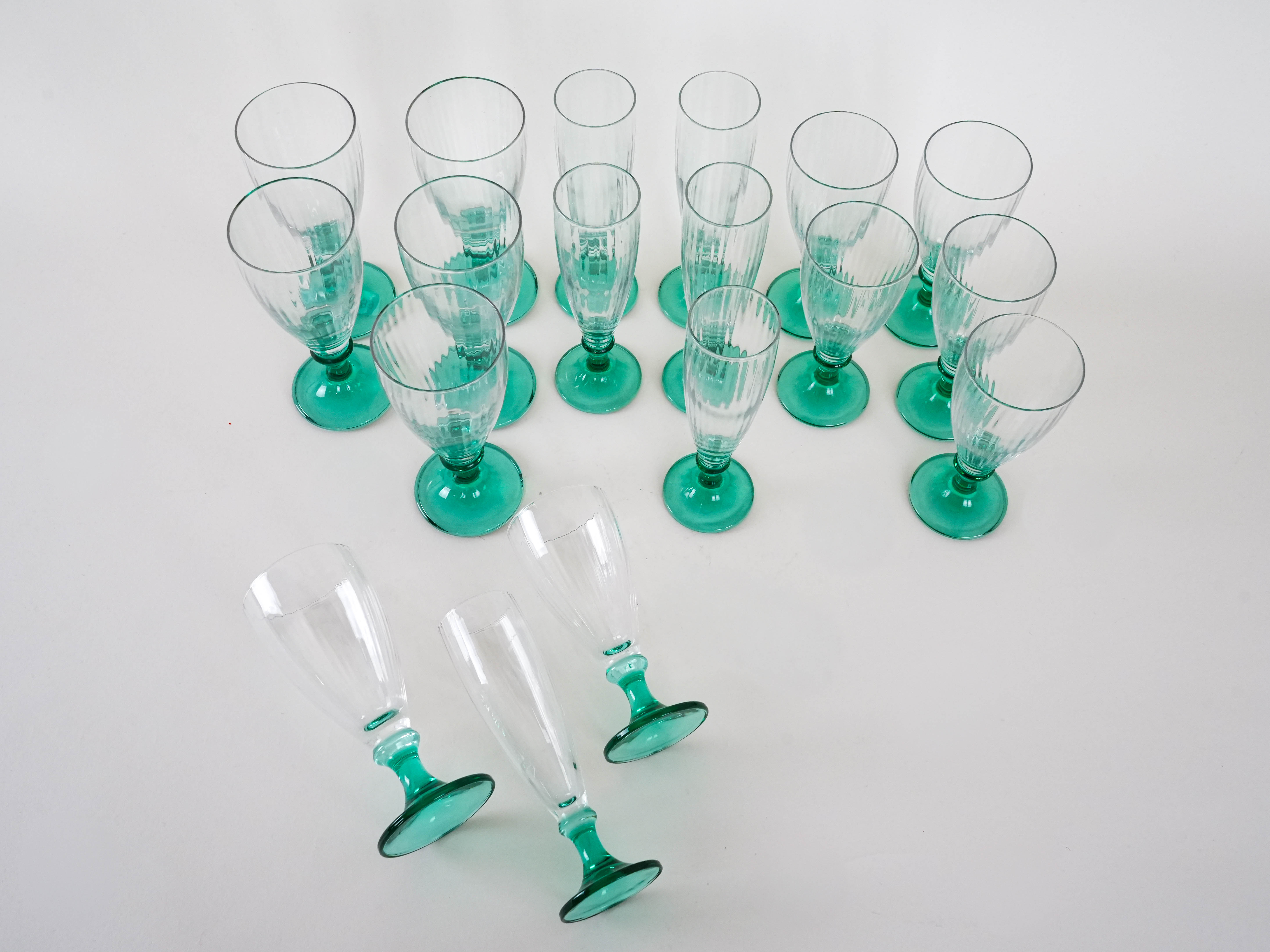 Wine and champagne glass set 1970s