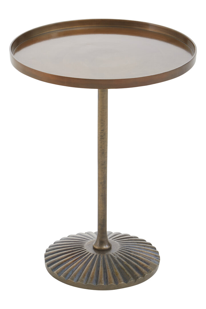 Pali Round Side Table Large Aluminum Brass
